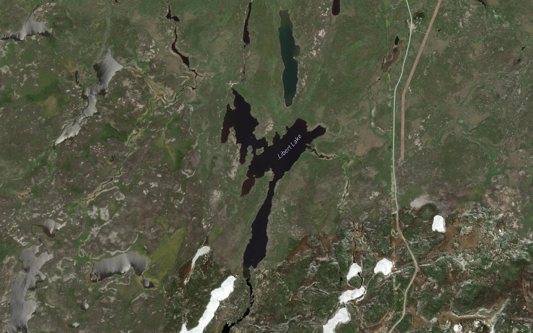 Satellite map of the Libert Lake