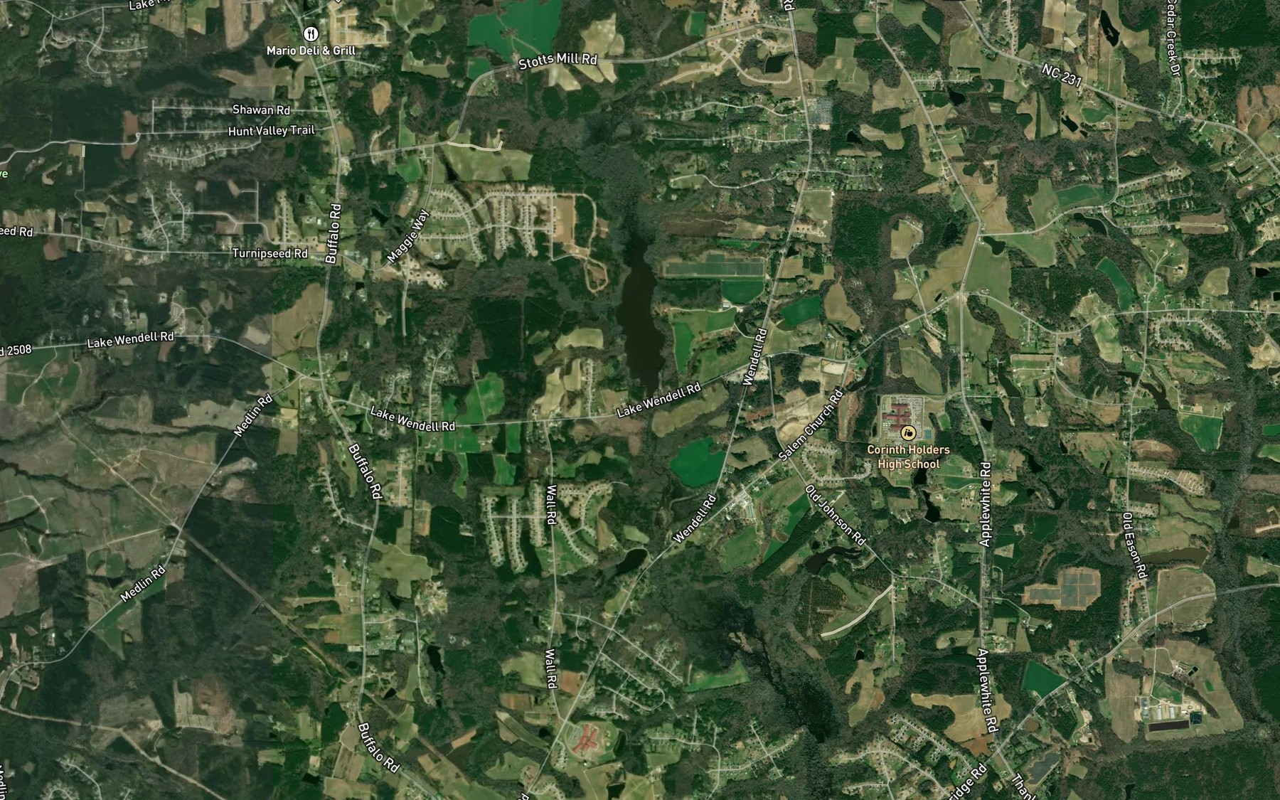 Satellite map of the Lake Wendell