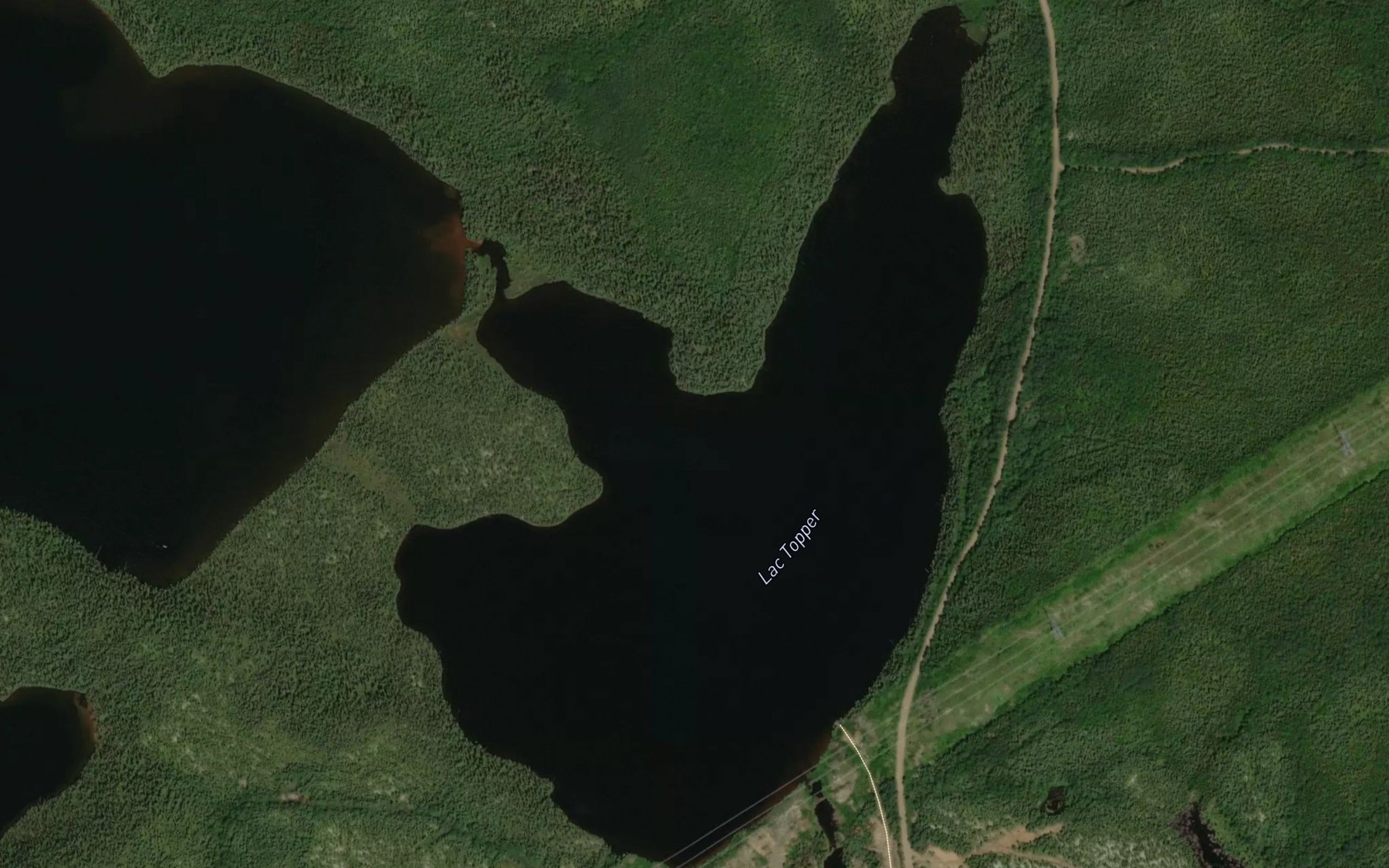 Satellite map of the Lac Topper