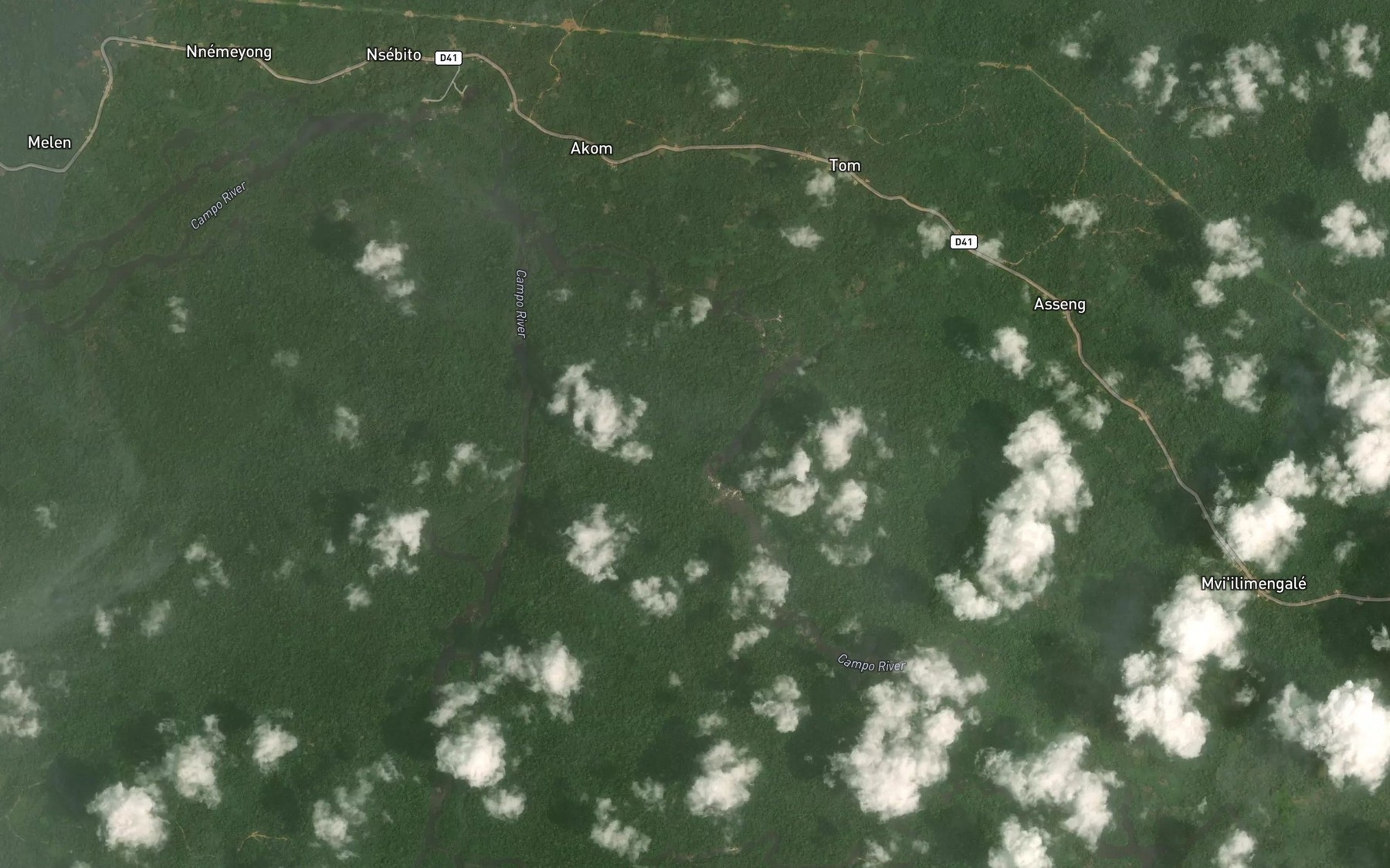 Satellite map of the Mekok