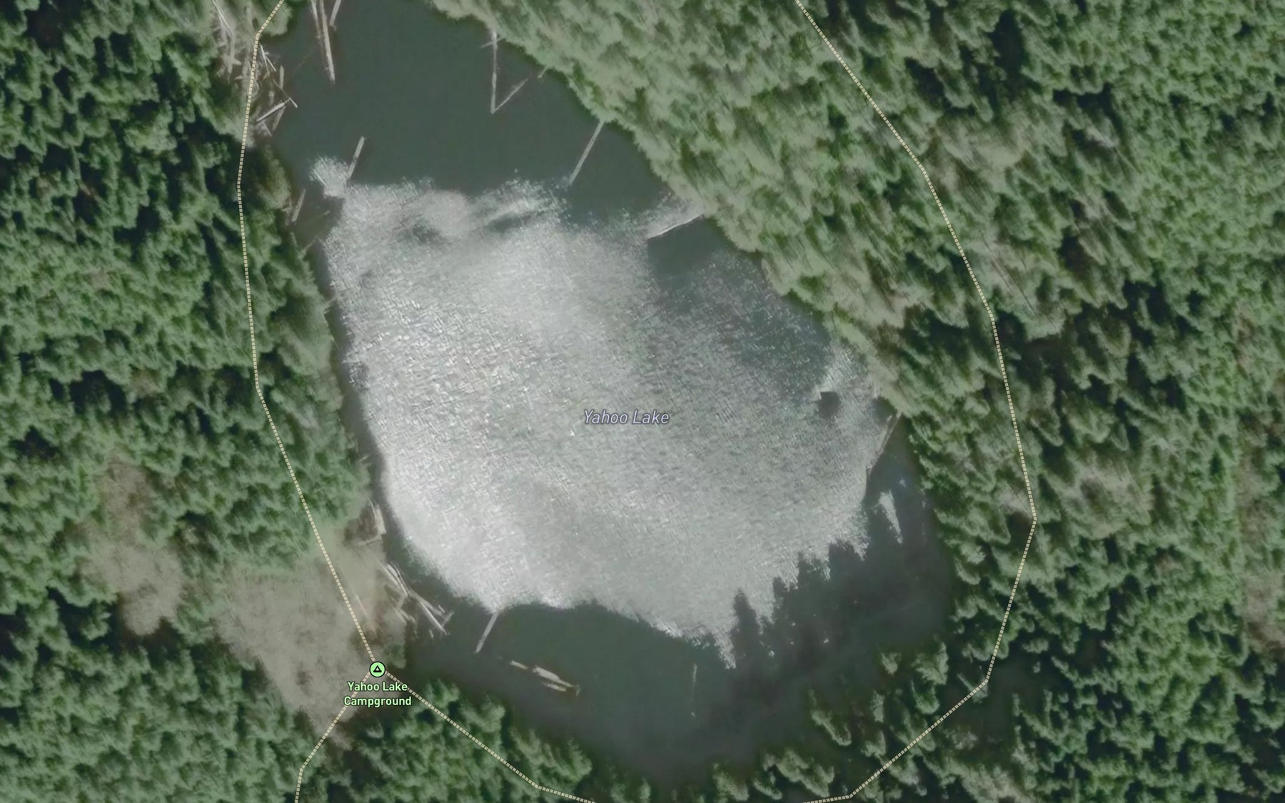 Satellite map of the Yahoo Lake