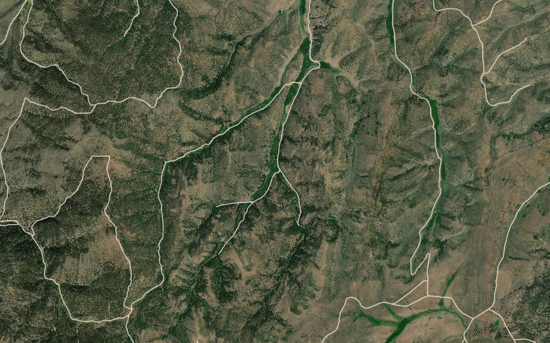 Satellite map of the East Fork Brisbois Creek