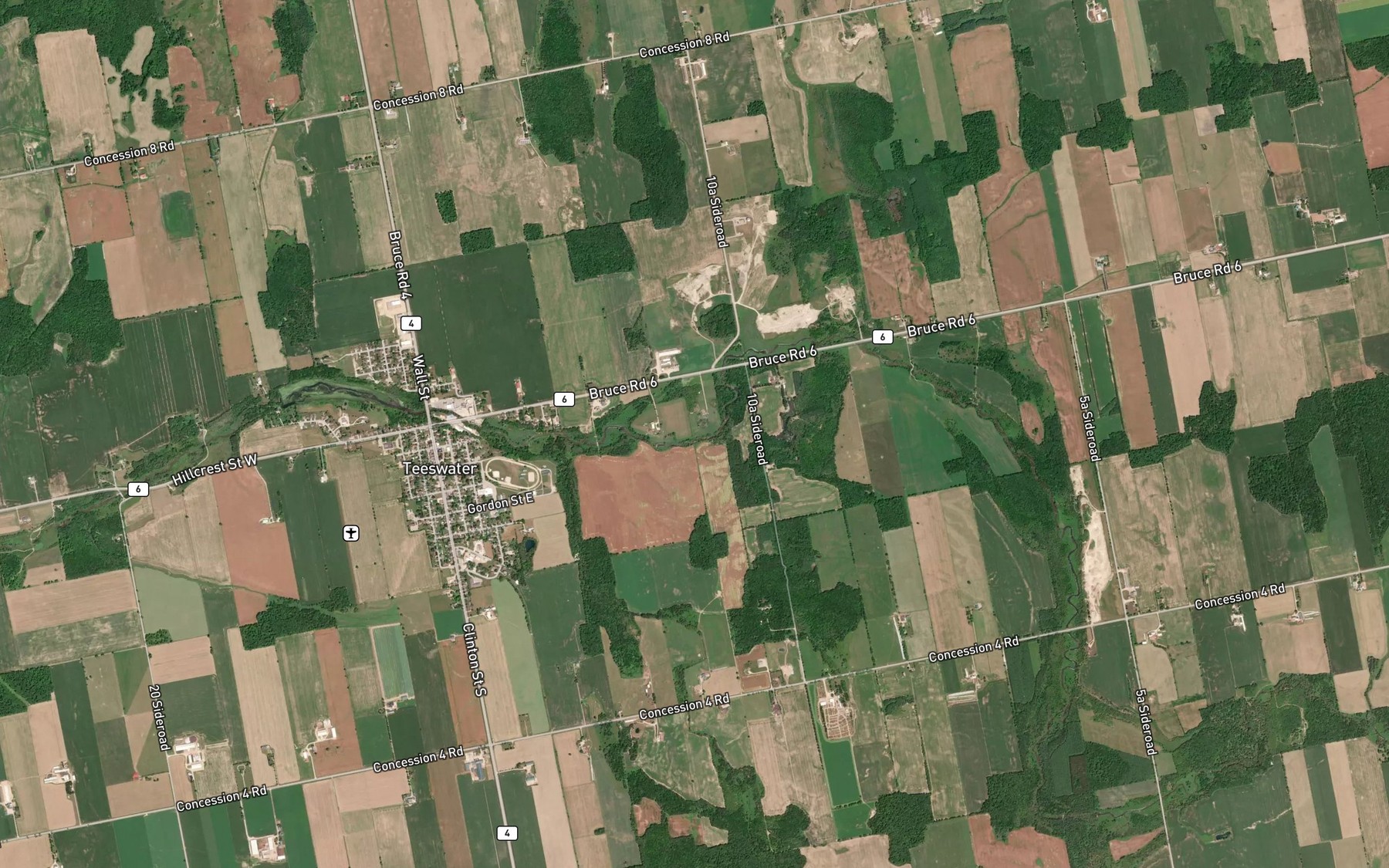 Satellite map of the Muskrat Creek