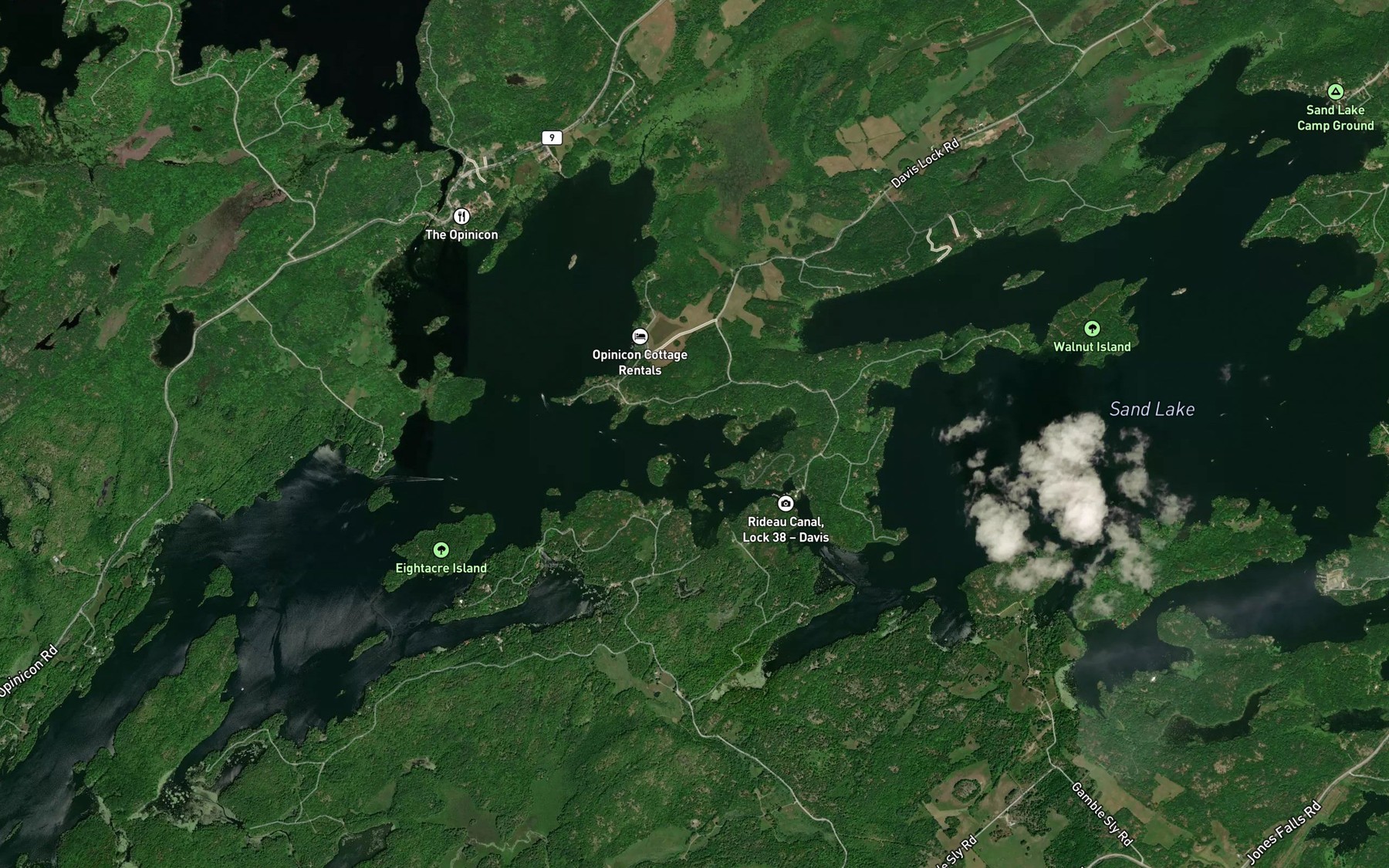 Satellite map of the Fishcamp Bay