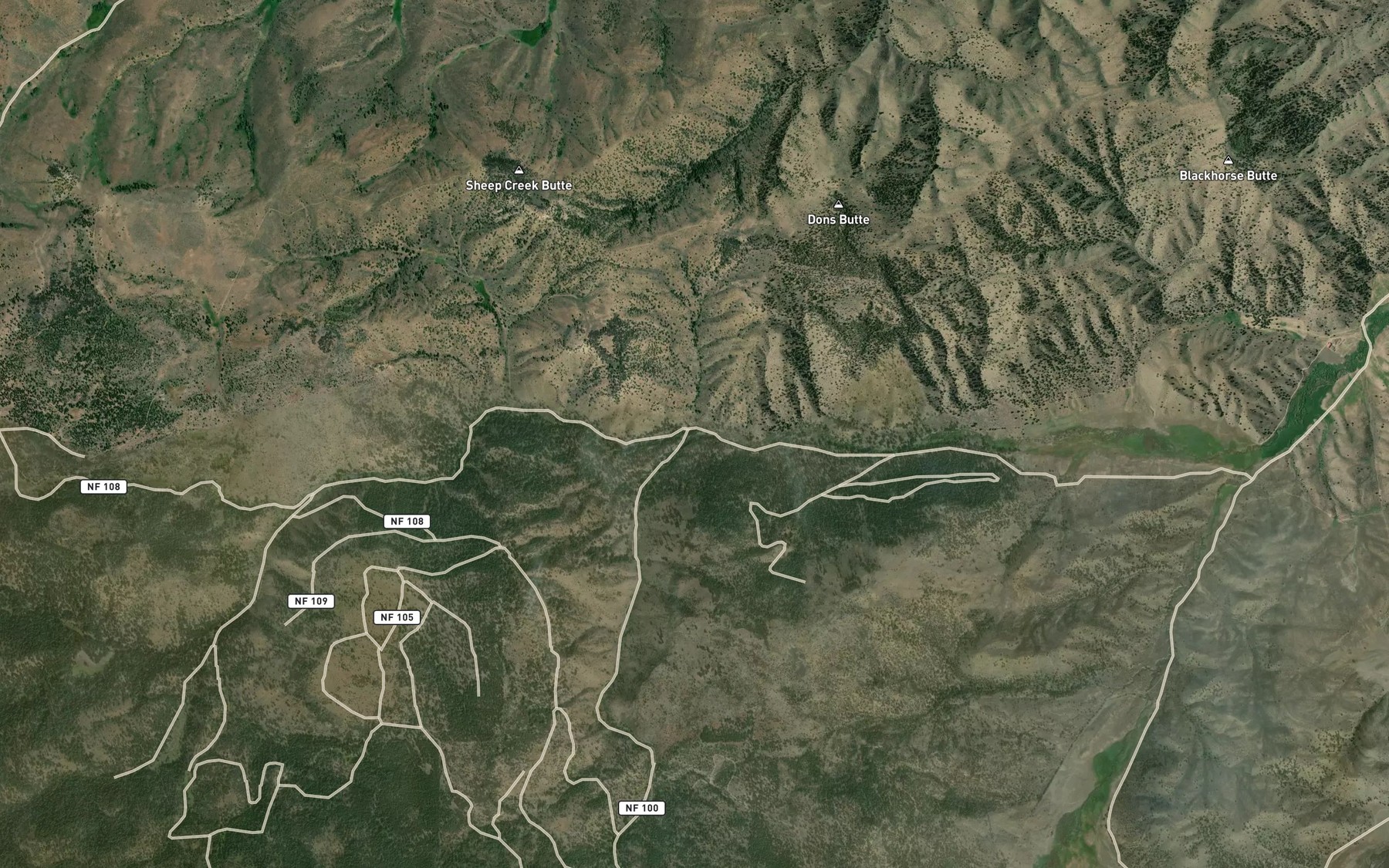 Satellite map of the Alder Creek