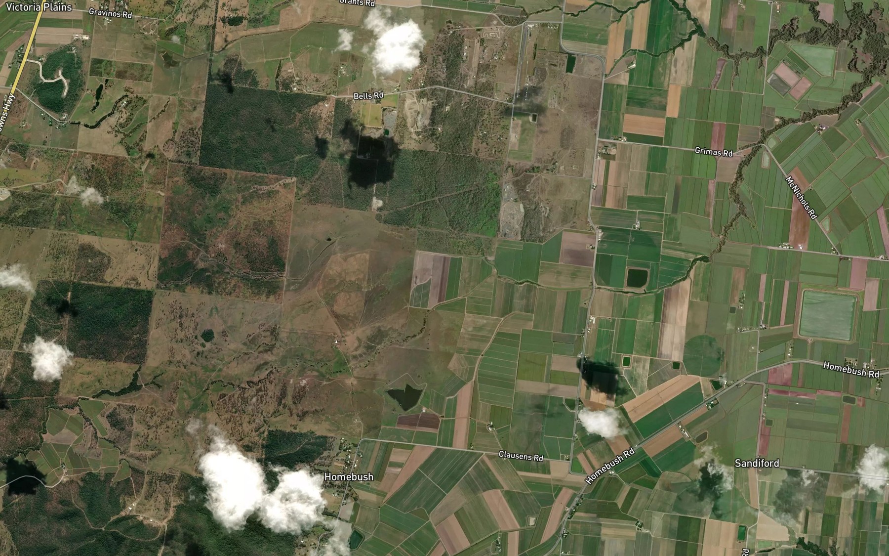 Satellite map of the Two Mile Creek