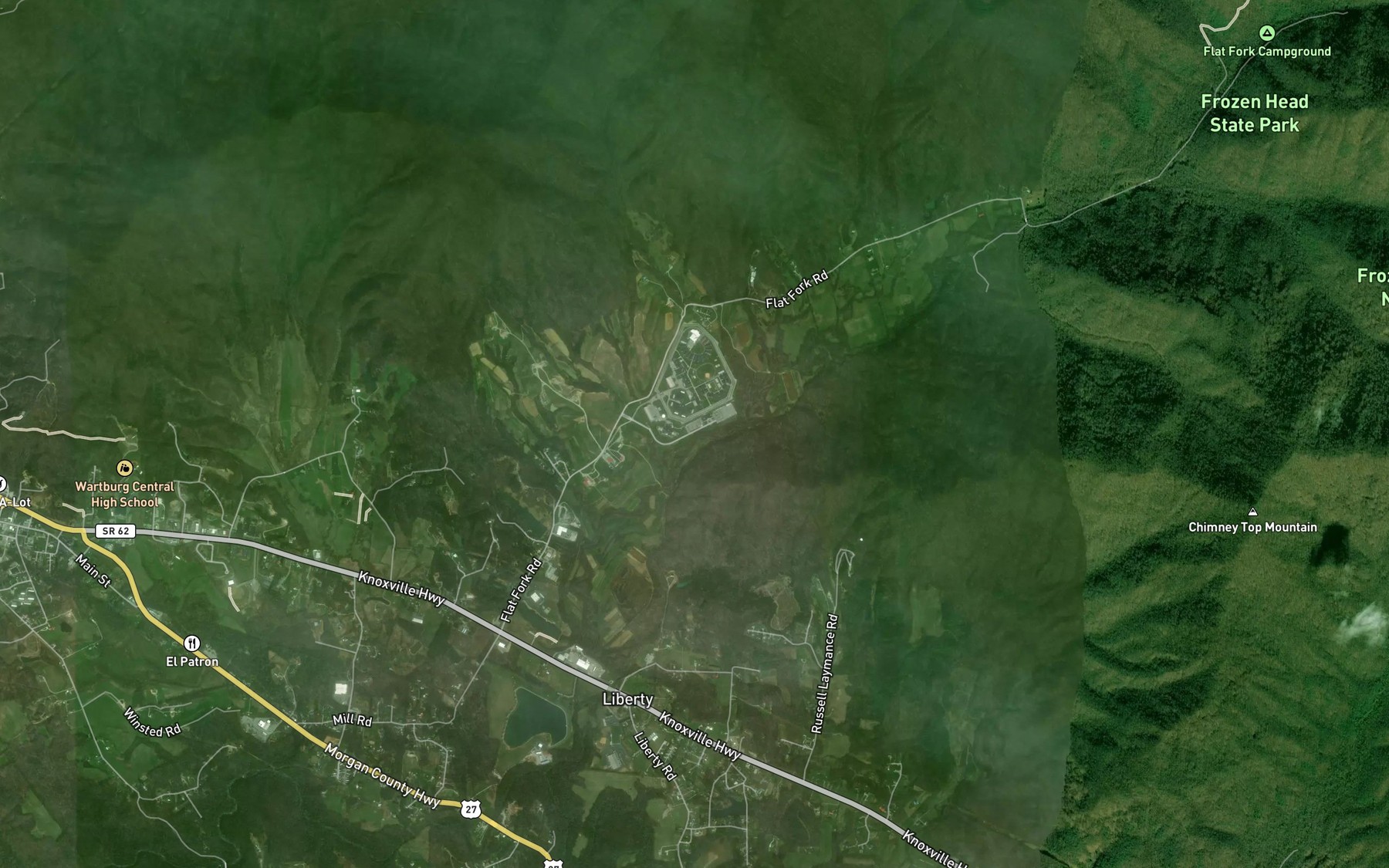 Satellite map of the Winchester Branch