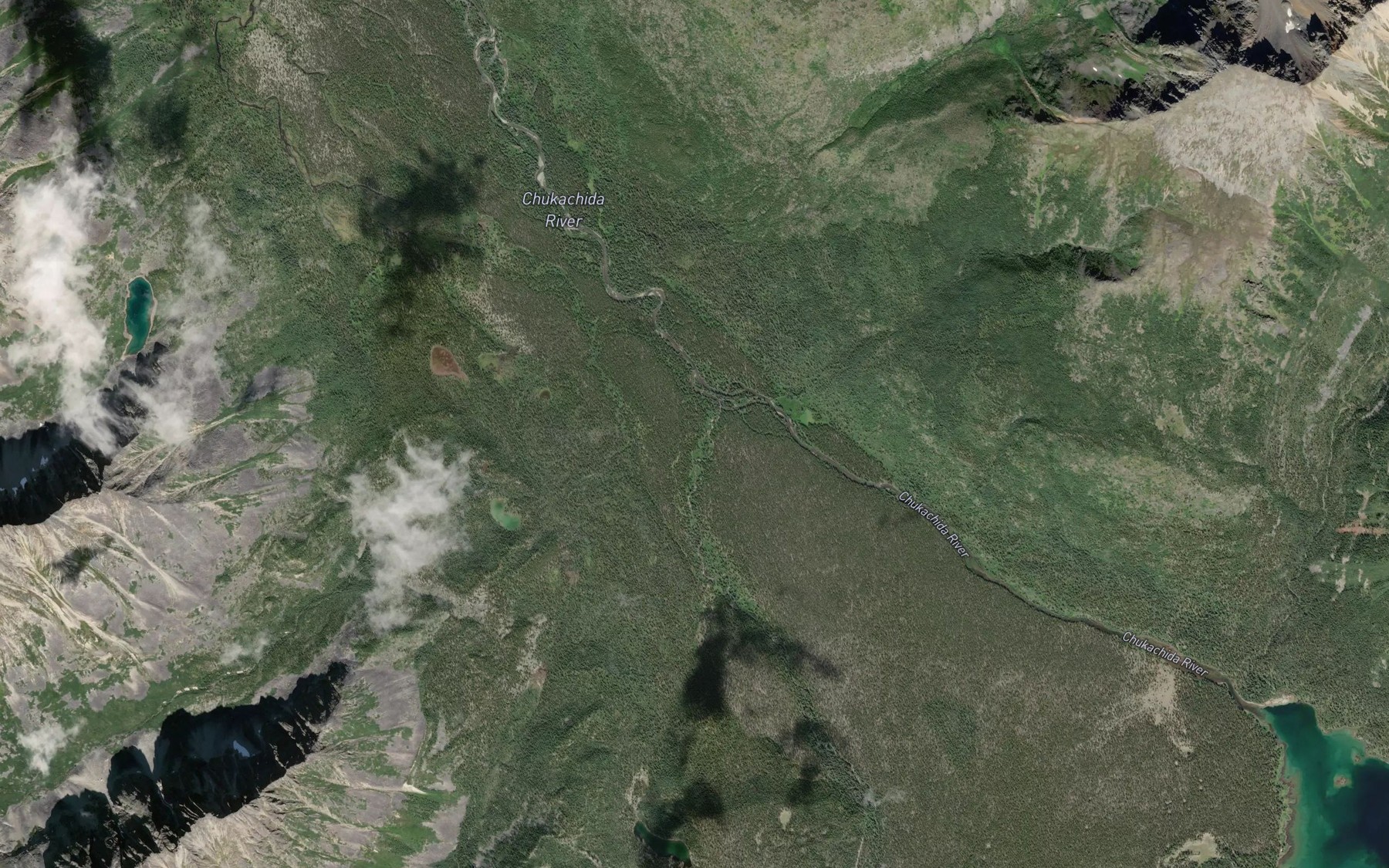 Satellite map of the Midas Creek