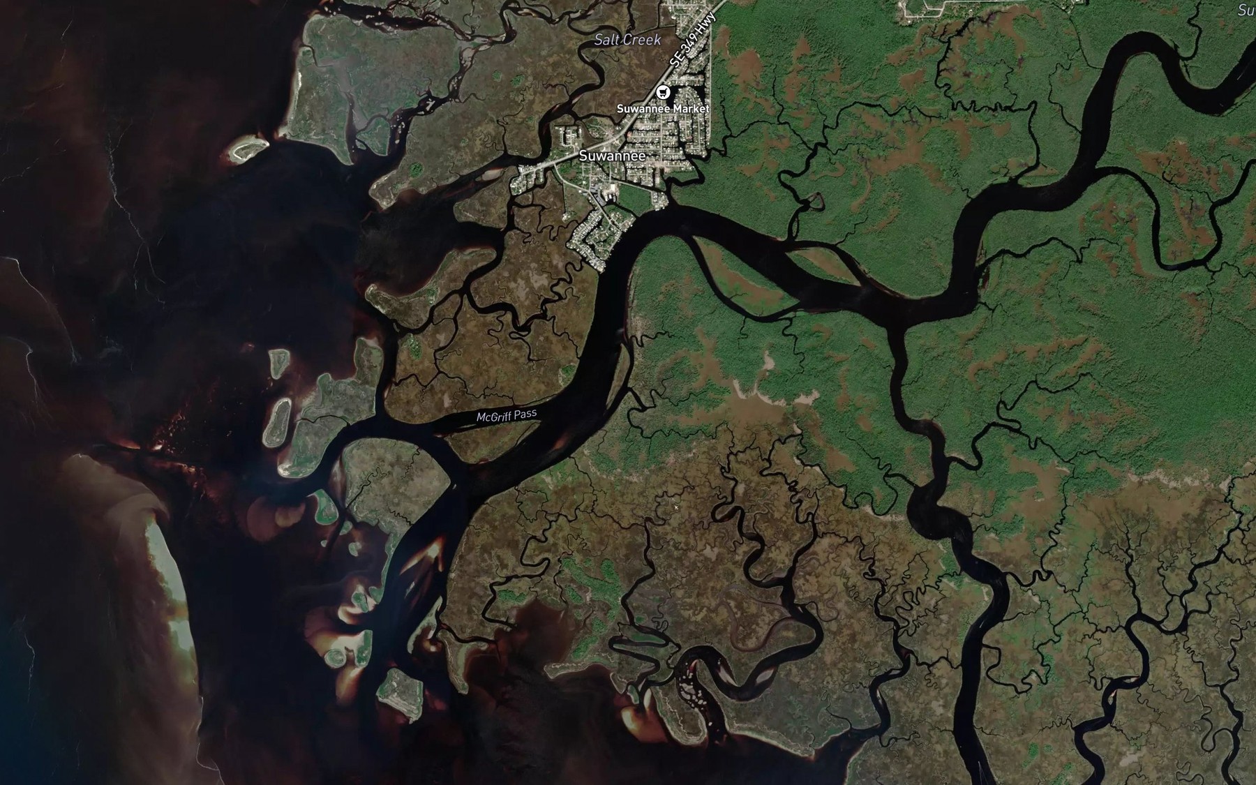 Satellite map of the Harden Creek