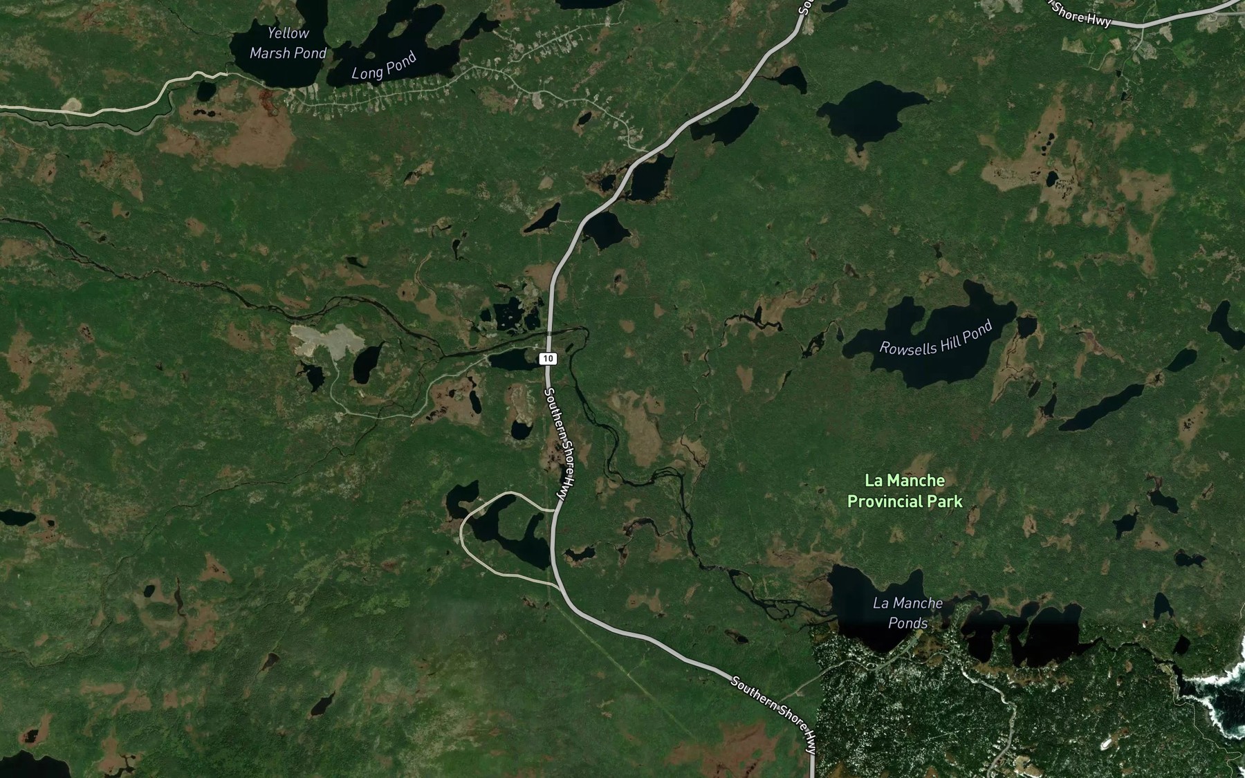 Satellite map of the Kearneys Pond