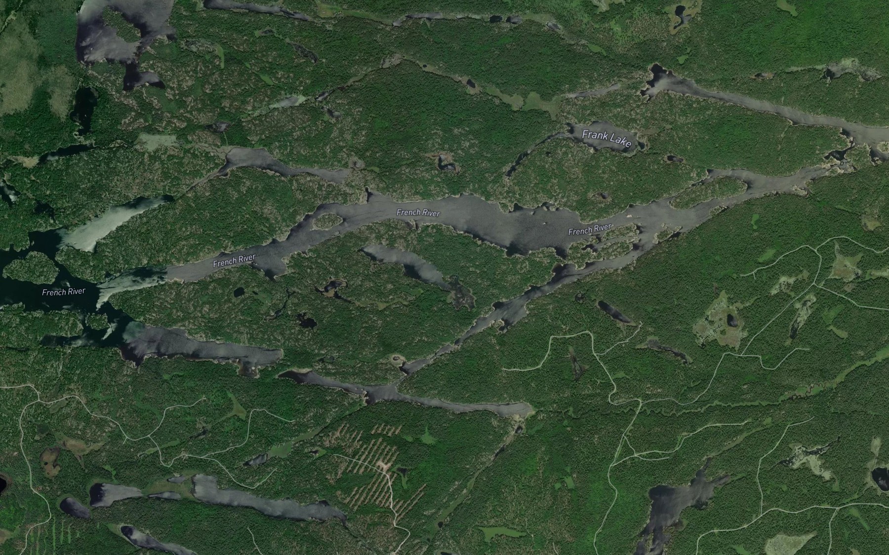 Satellite map of the T Bay