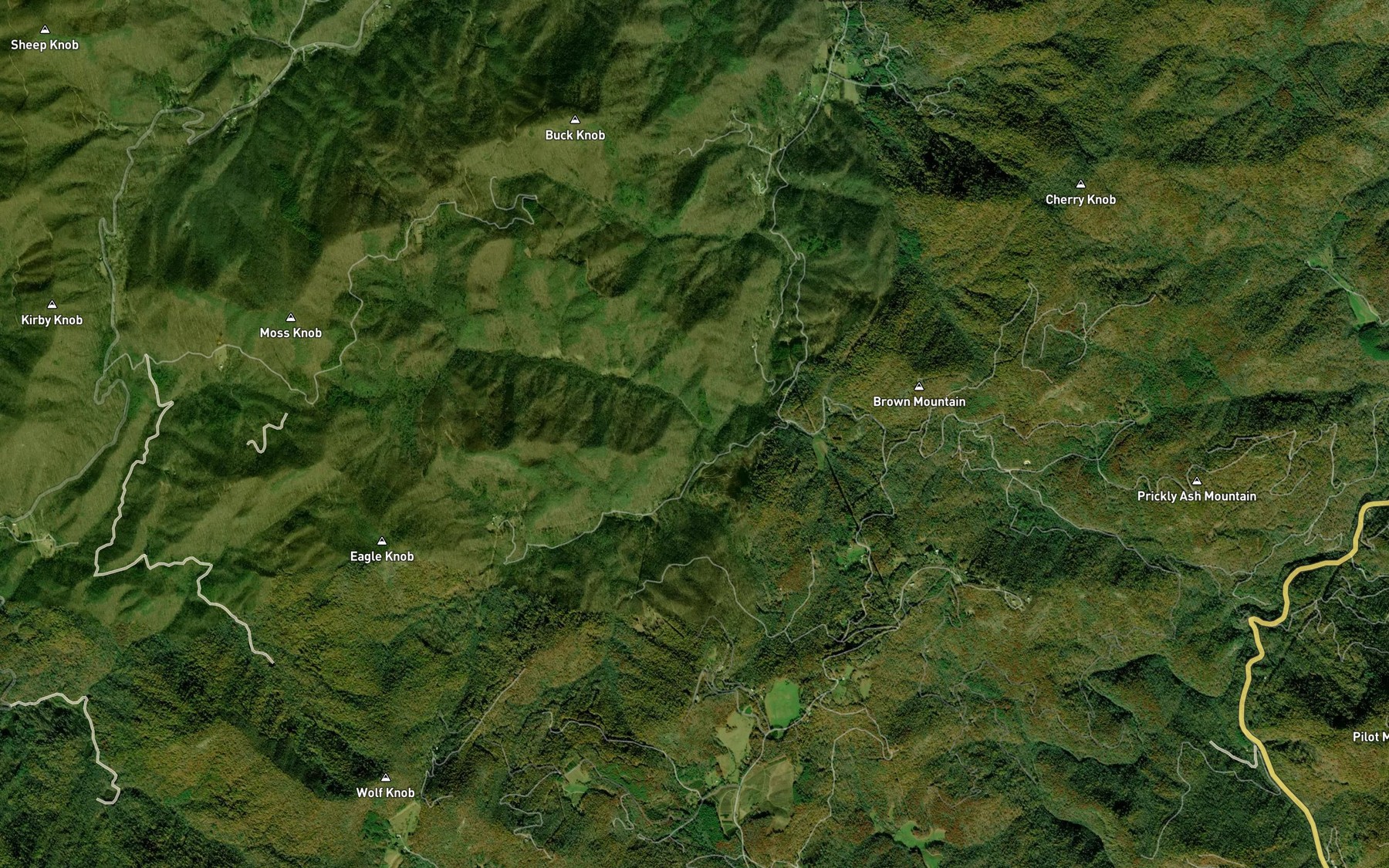 Satellite map of the Whiterock Creek
