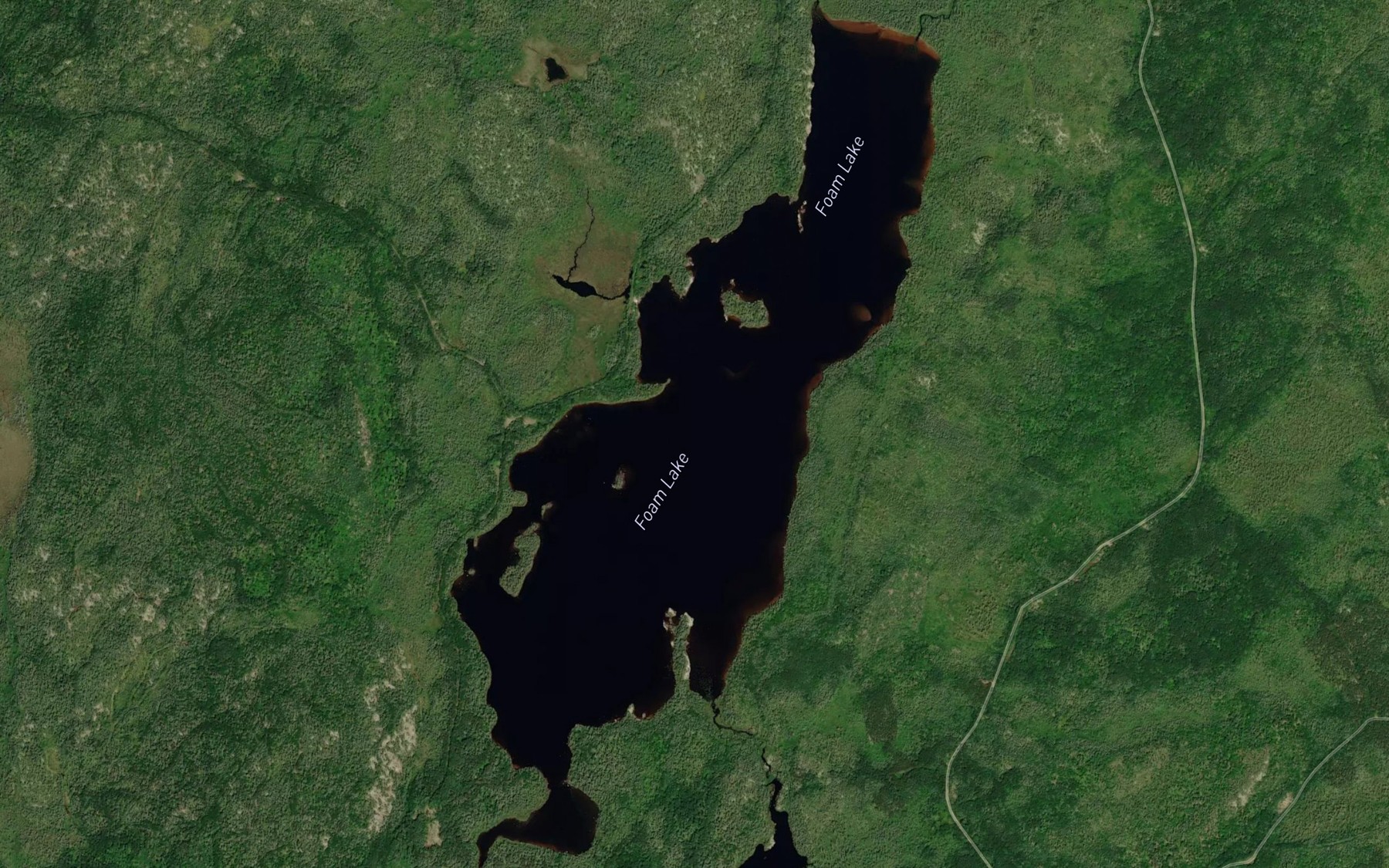Satellite map of the Foam Lake