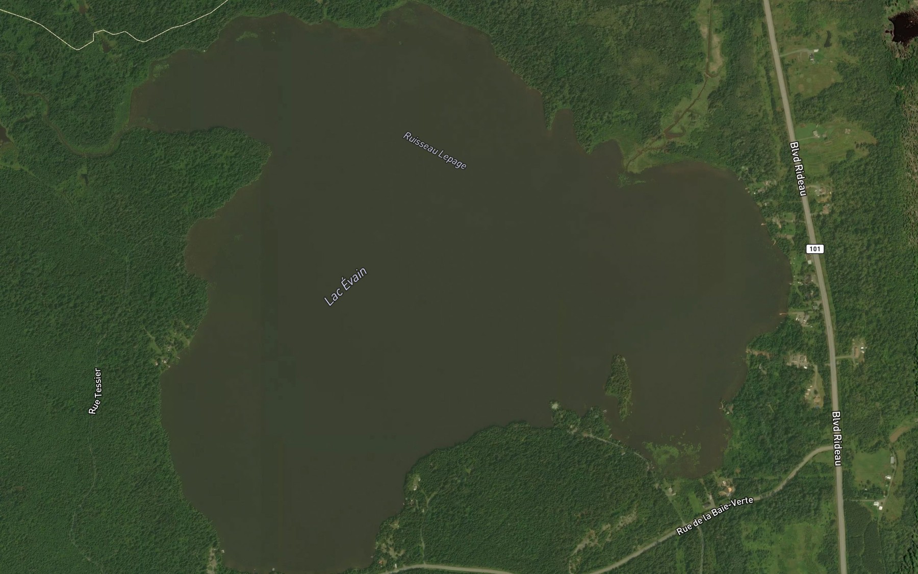 Satellite map of the Lac Evain