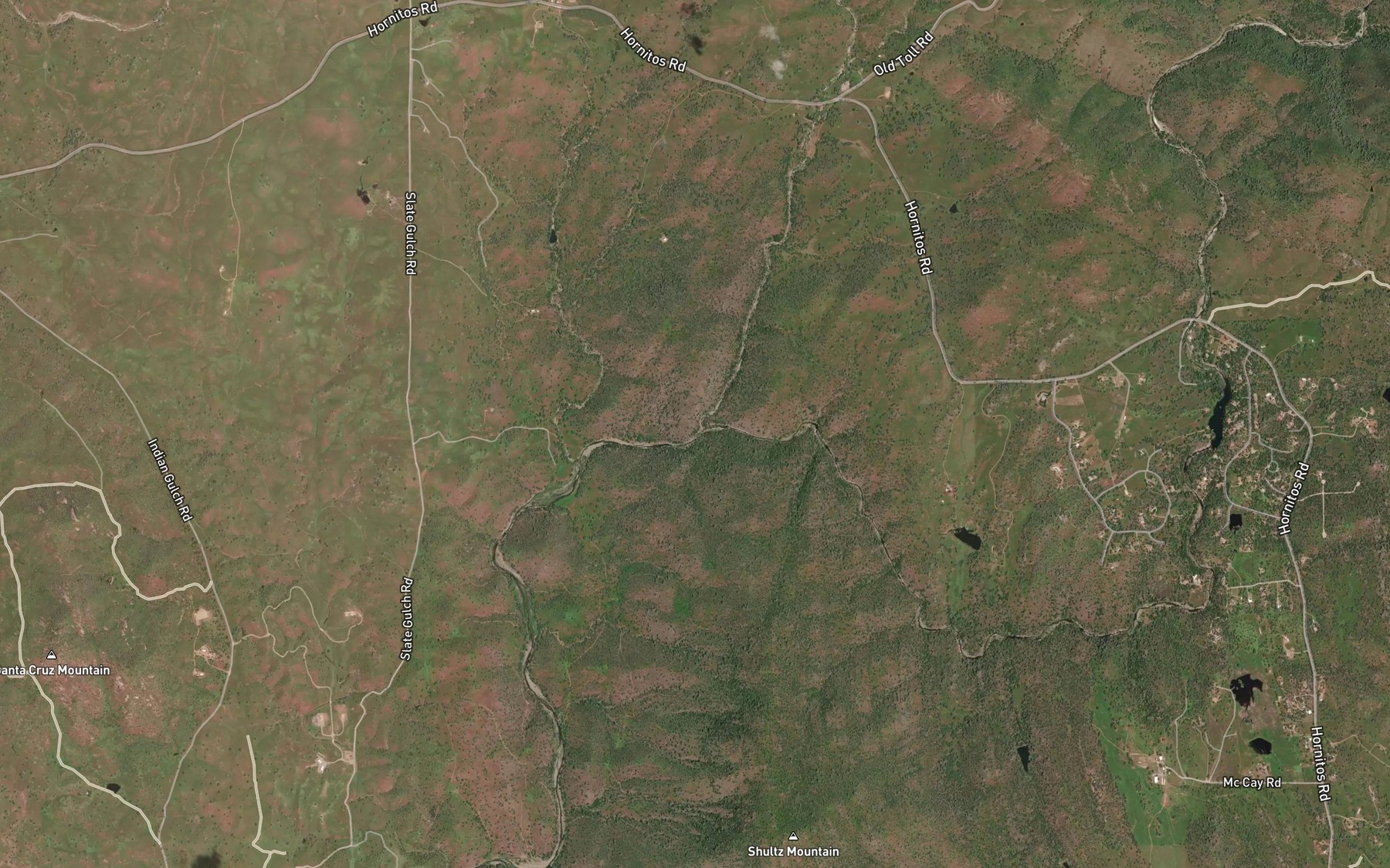 Satellite map of the Corbet Creek