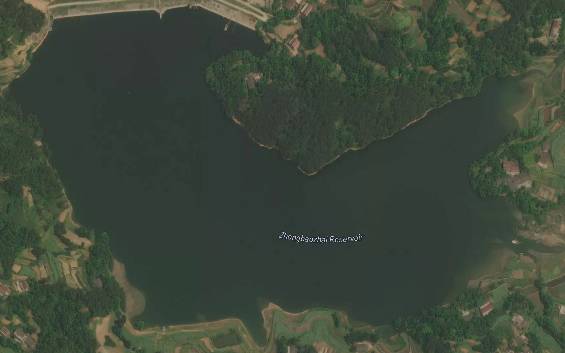 Satellite map of the Zhongbaozhai Shuiku