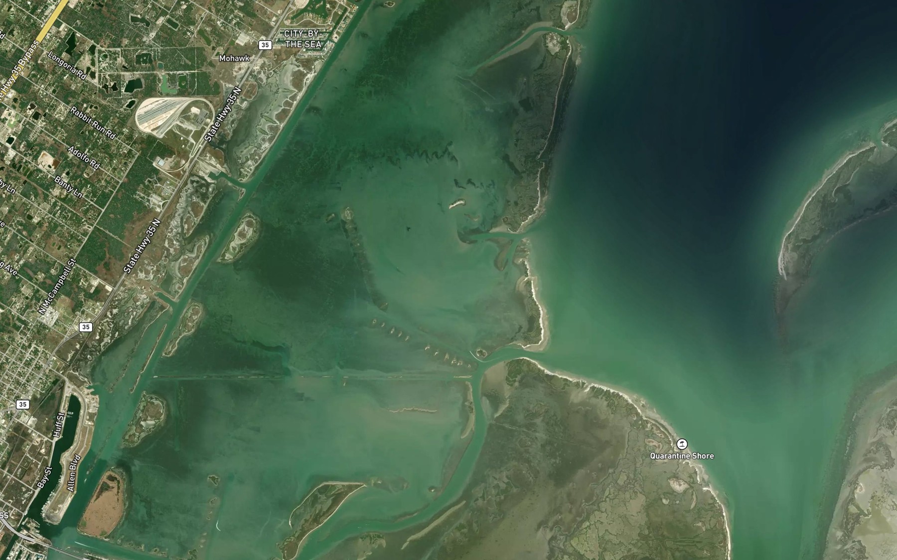 Satellite map of the California Hole