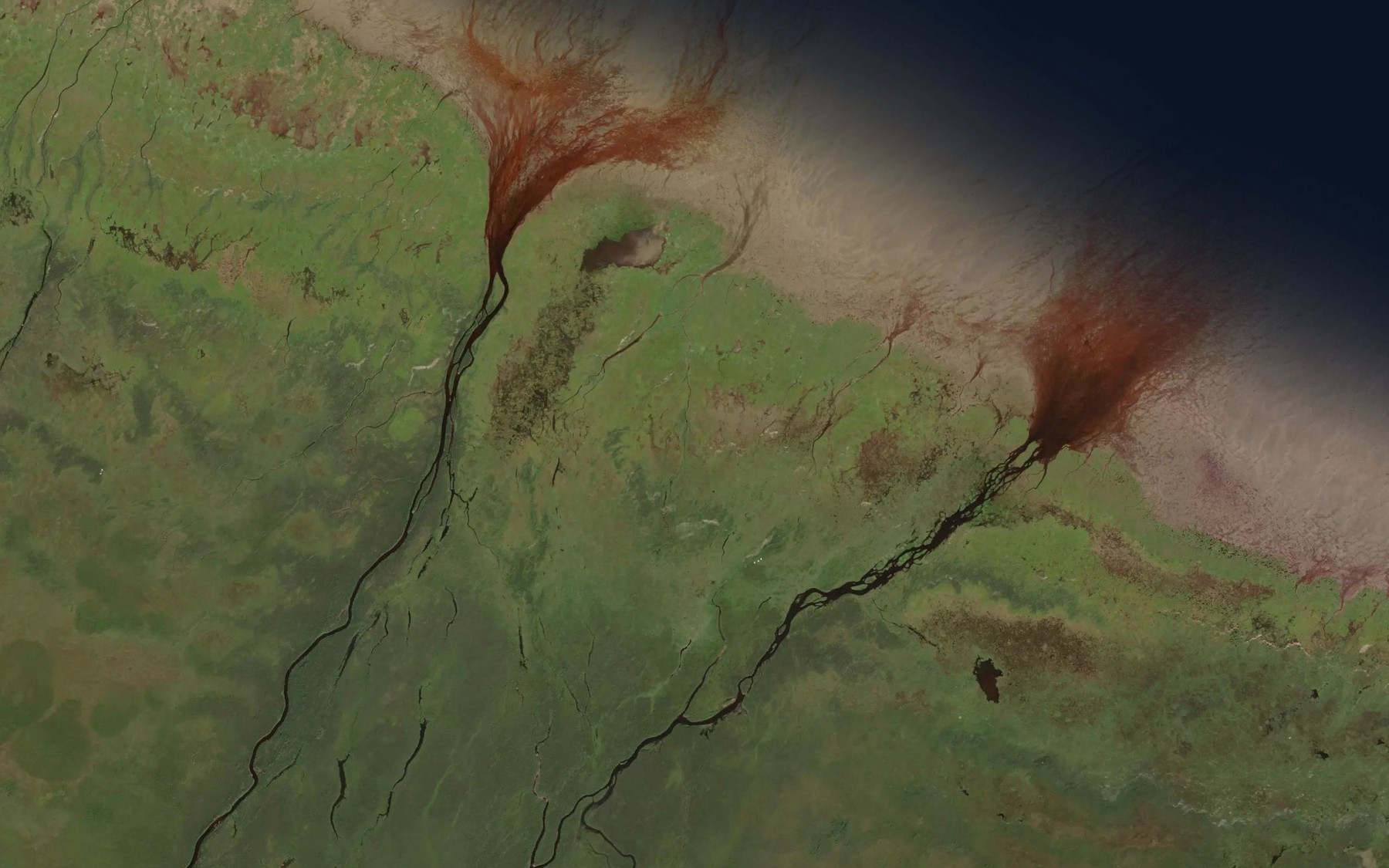 Satellite map of the Partridge River