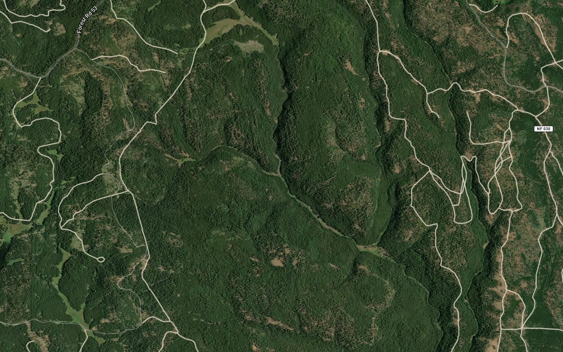 Satellite map of the Wilson Creek