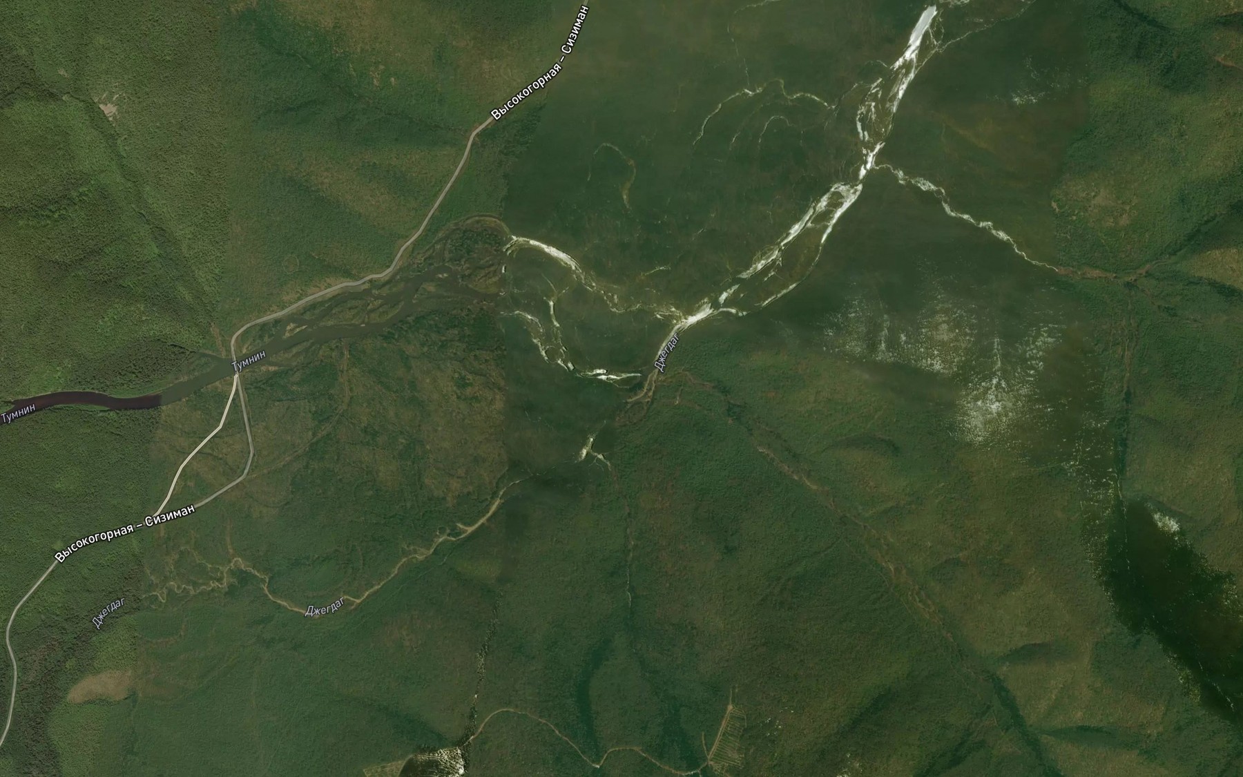 Satellite map of the Dzhegdag