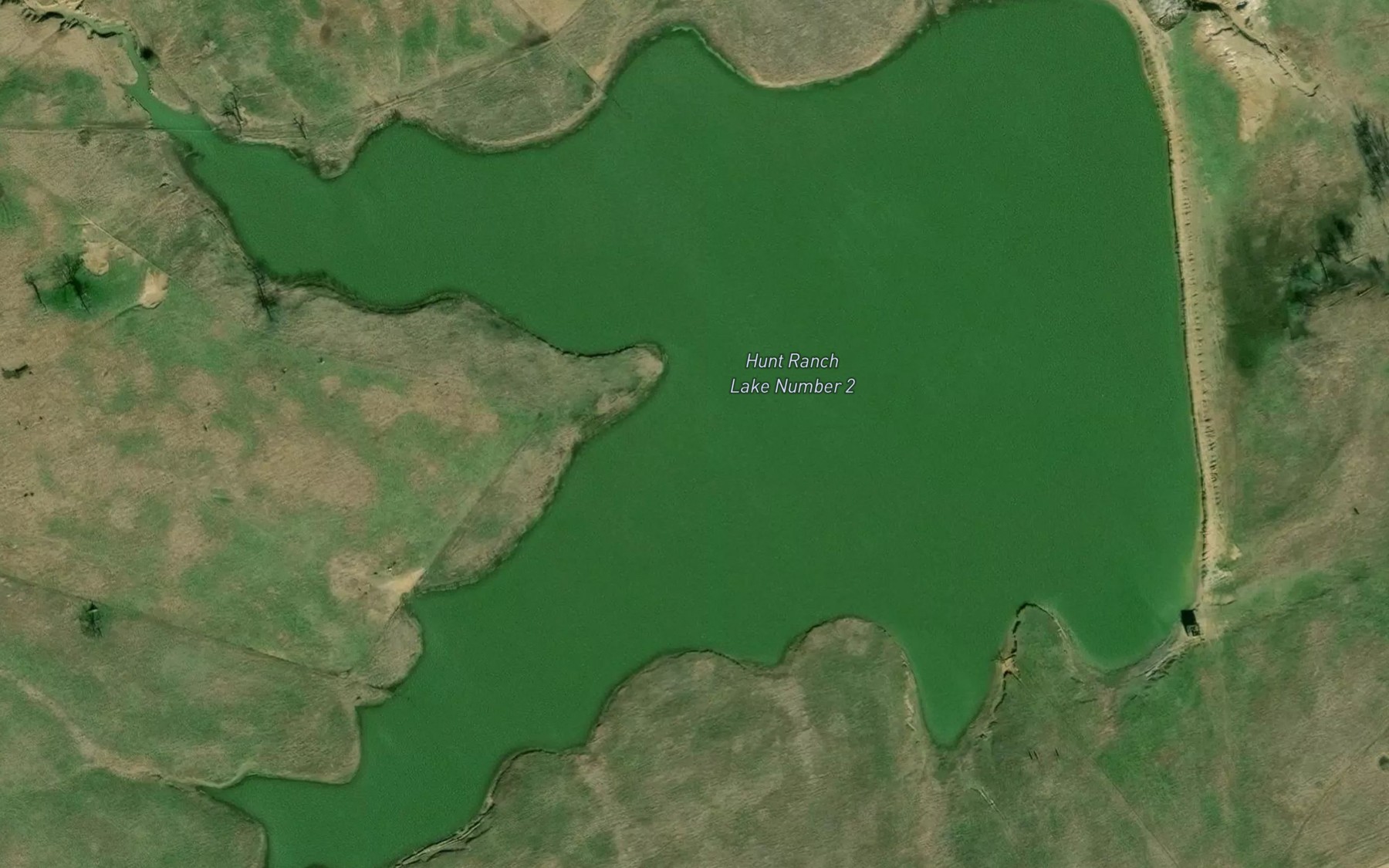 Satellite map of the Hunt Ranch Lake Number 2