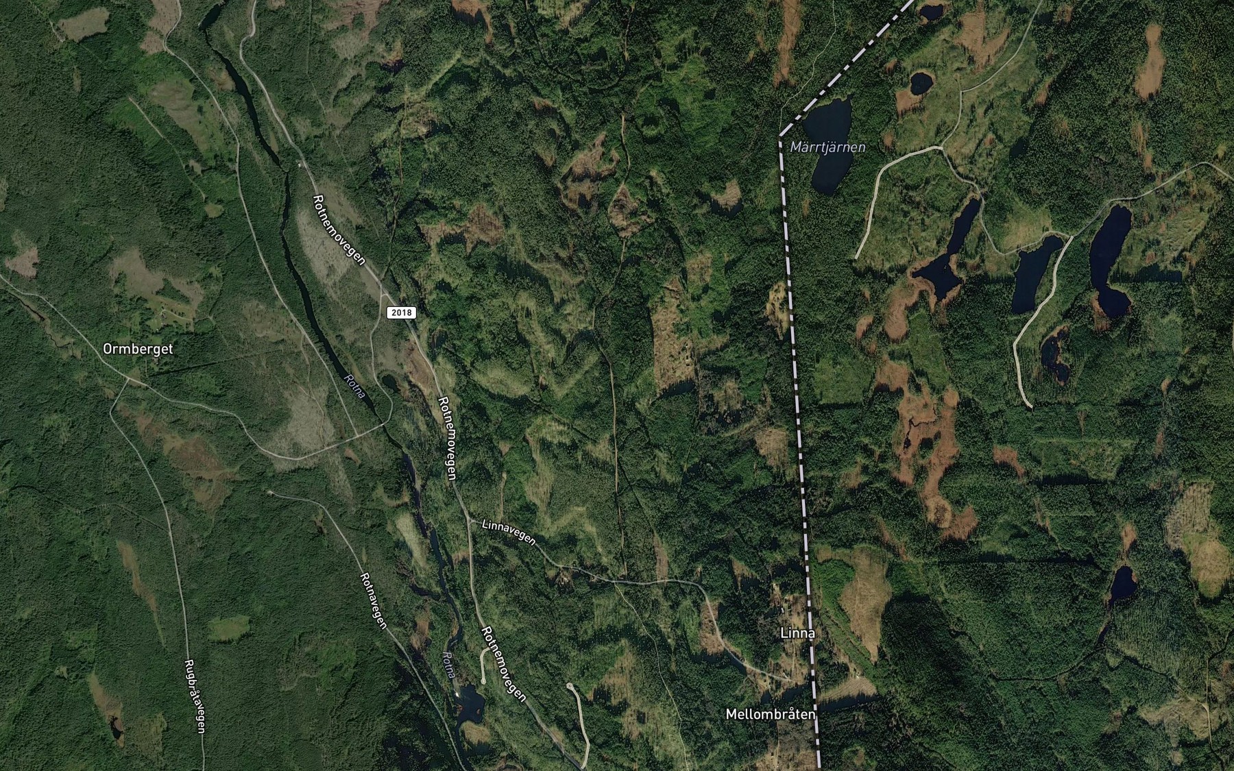 Satellite map of the Kaddabaikabekken