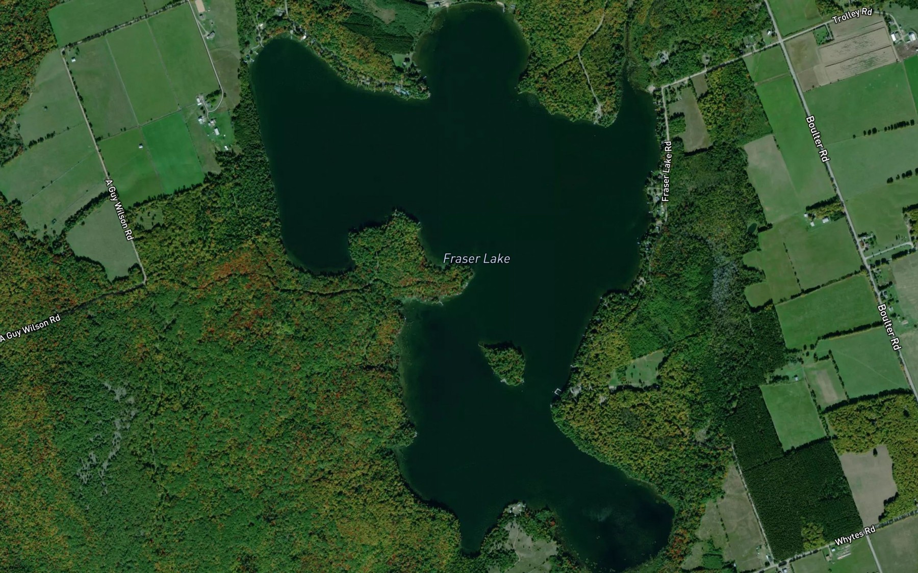 Satellite map of the Fraser Lake