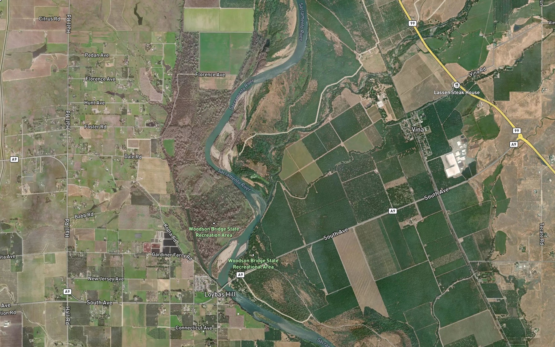 Satellite map of the Deer Creek