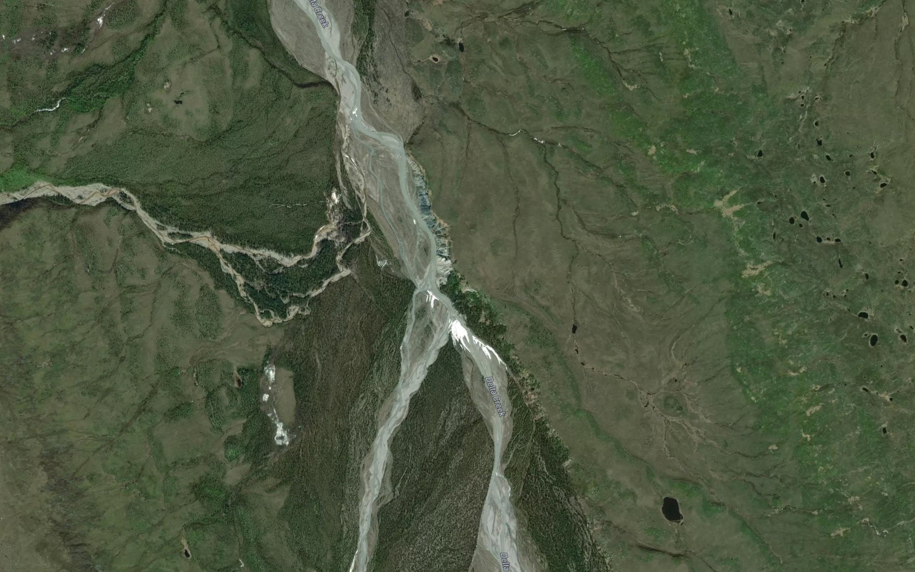 Satellite map of the East Hayes Creek