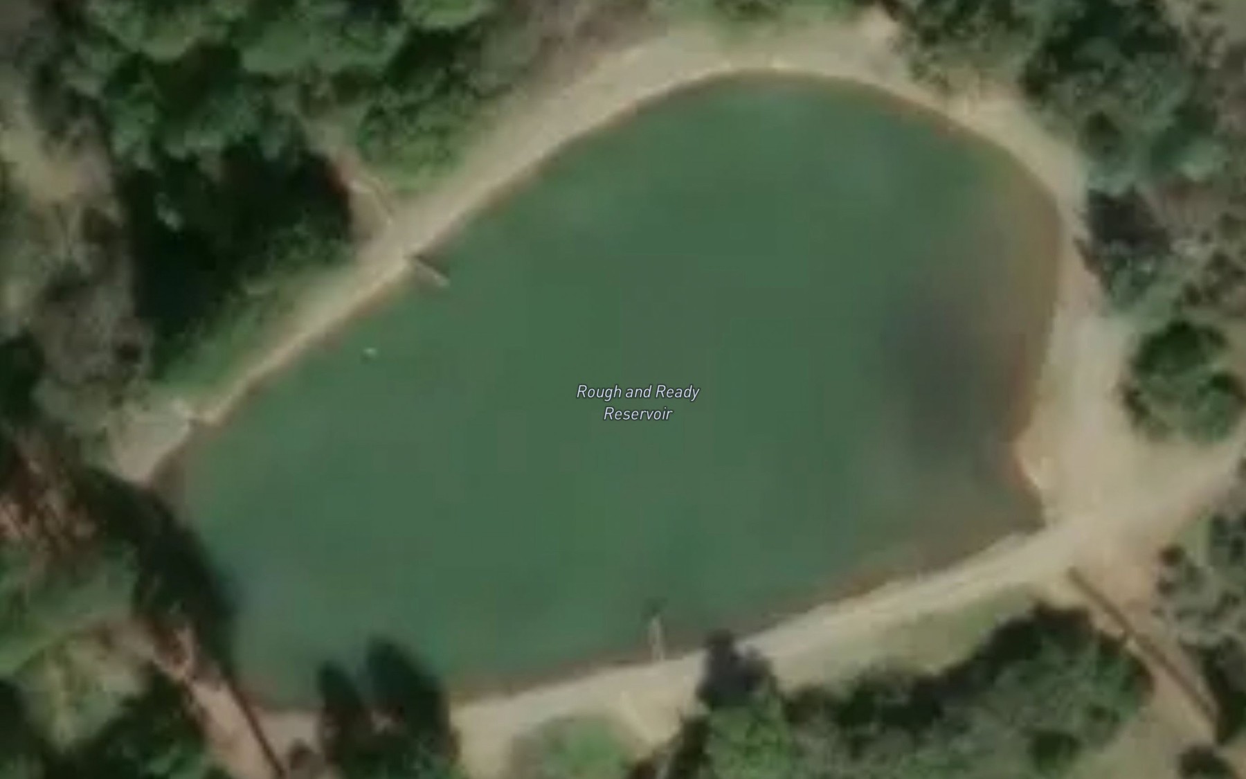 Satellite map of the Rough and Ready Reservoir