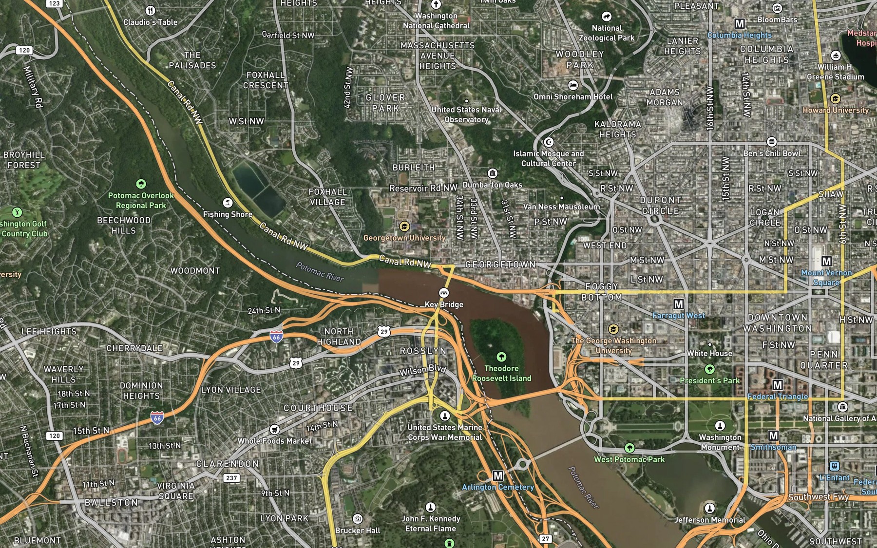 Satellite map of the Deep Branch (historical)