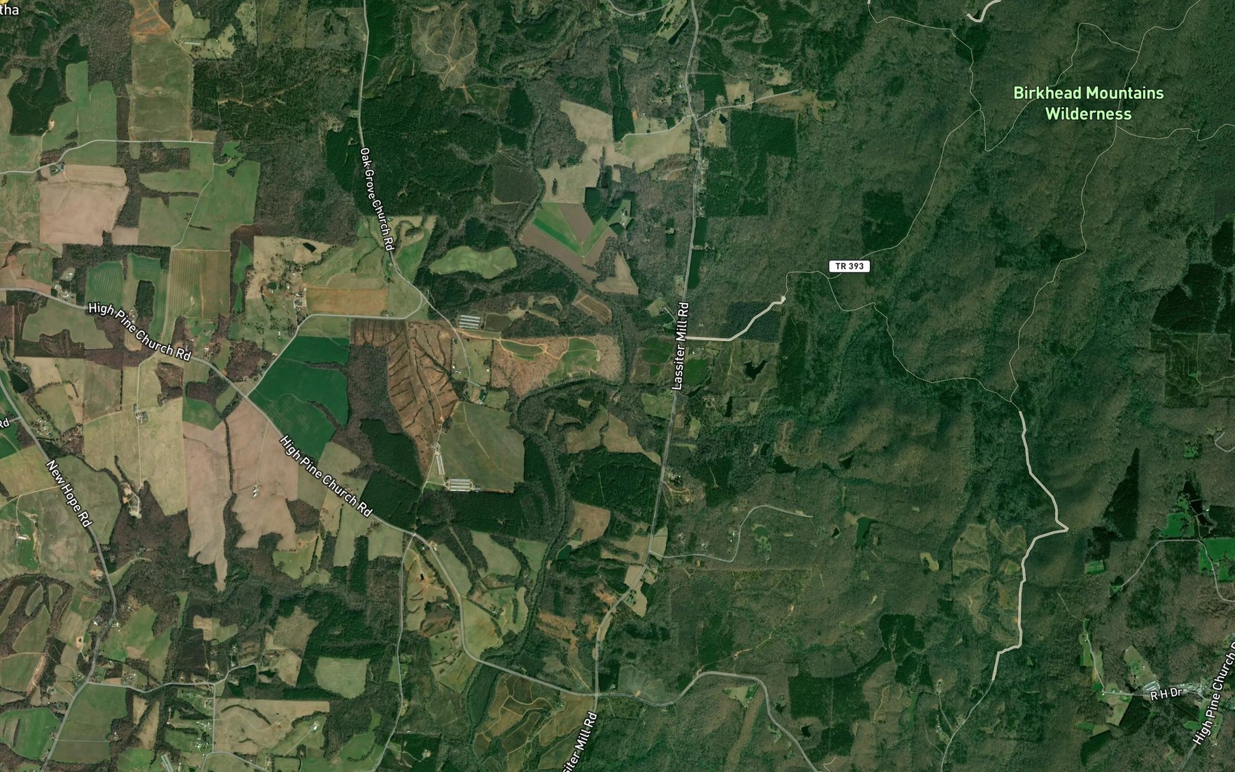 Satellite map of the Hannahs Creek