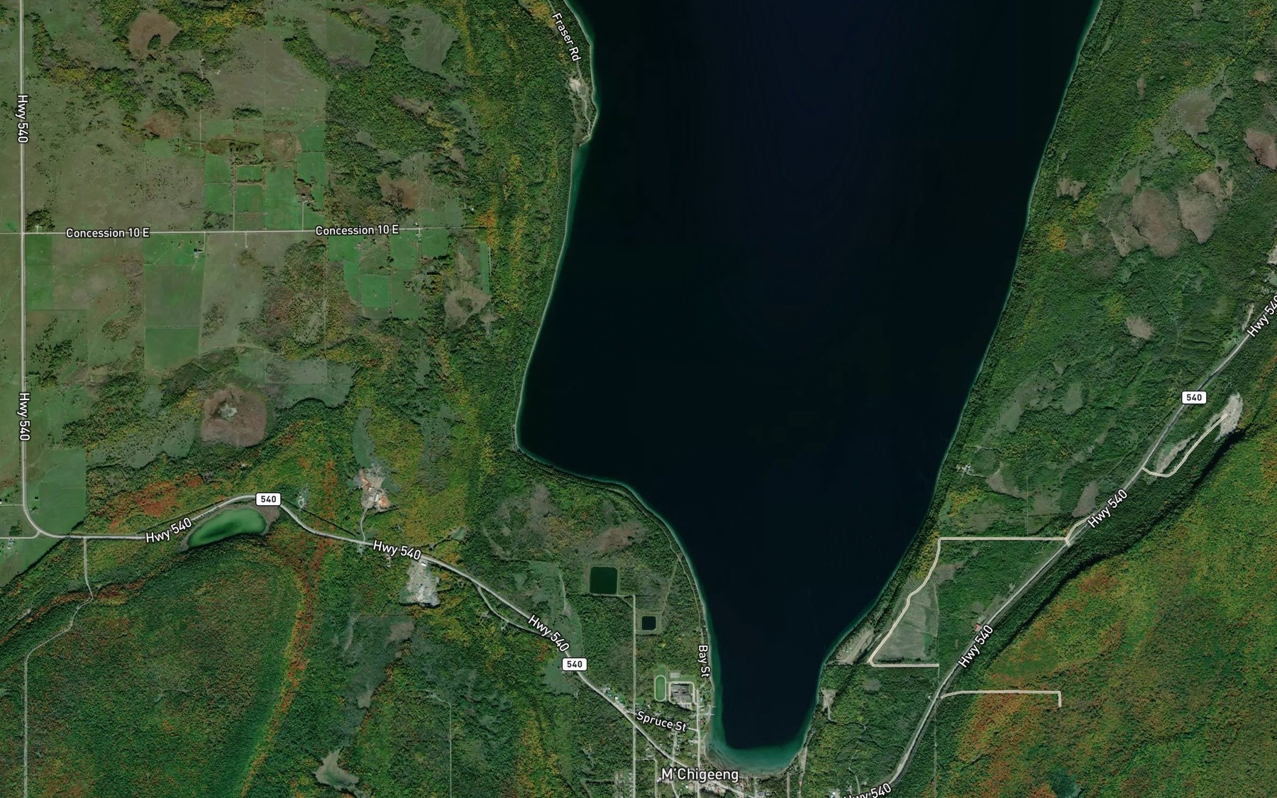Satellite map of the Corbier Cove