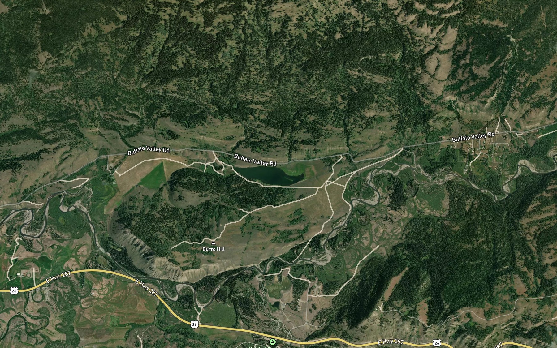 Satellite map of the Tracy Lake