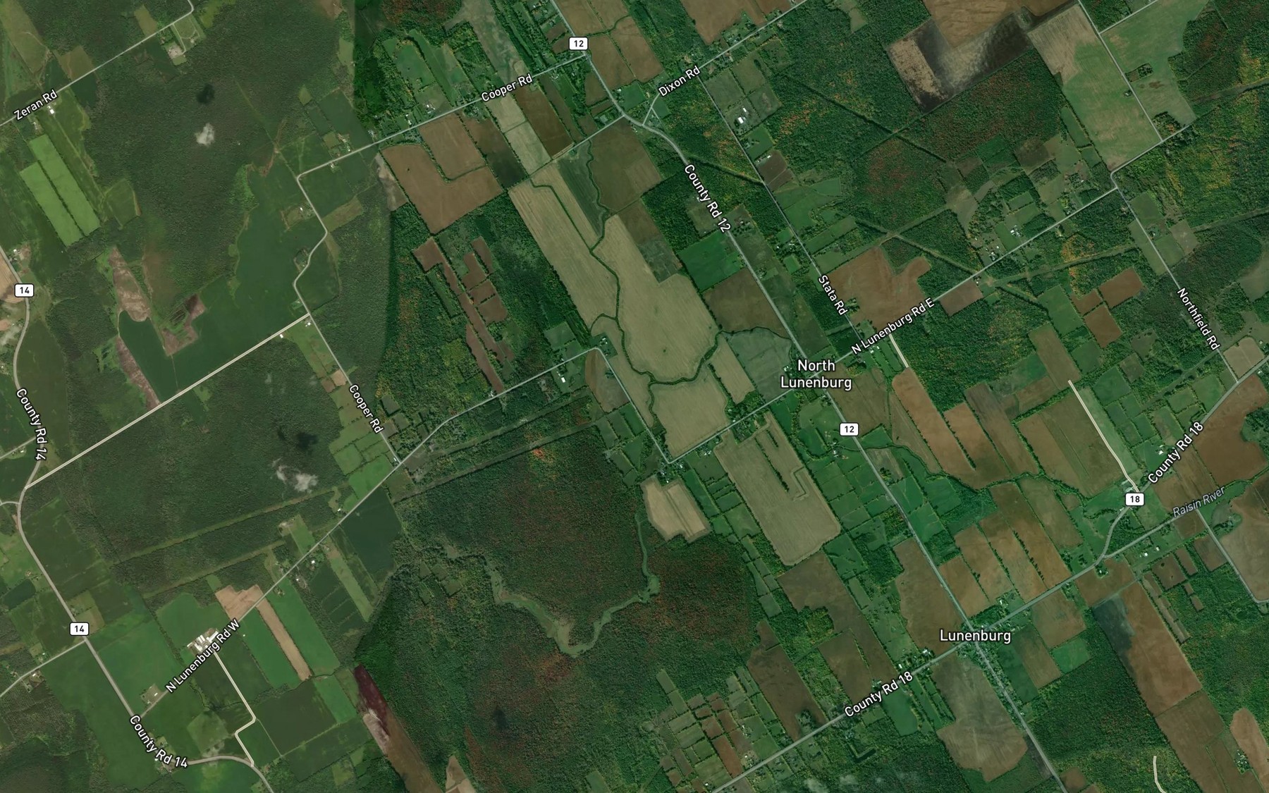 Satellite map of the Dixon Creek
