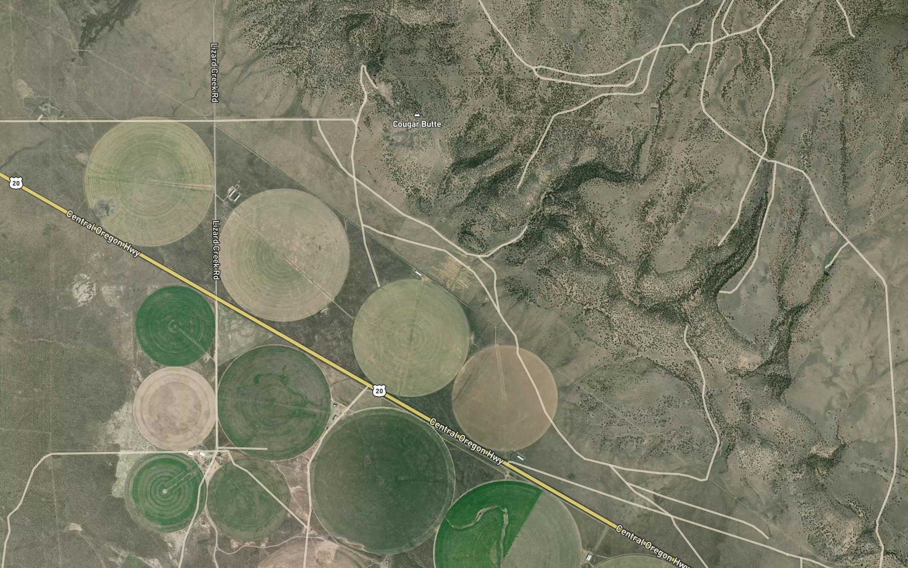 Satellite map of the Desert Creek