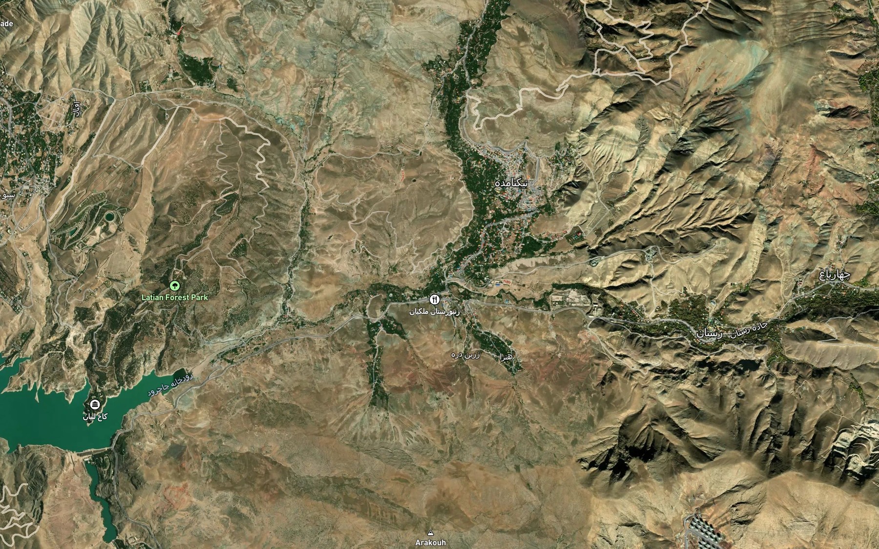 Satellite map of the Ab-e Barg-e