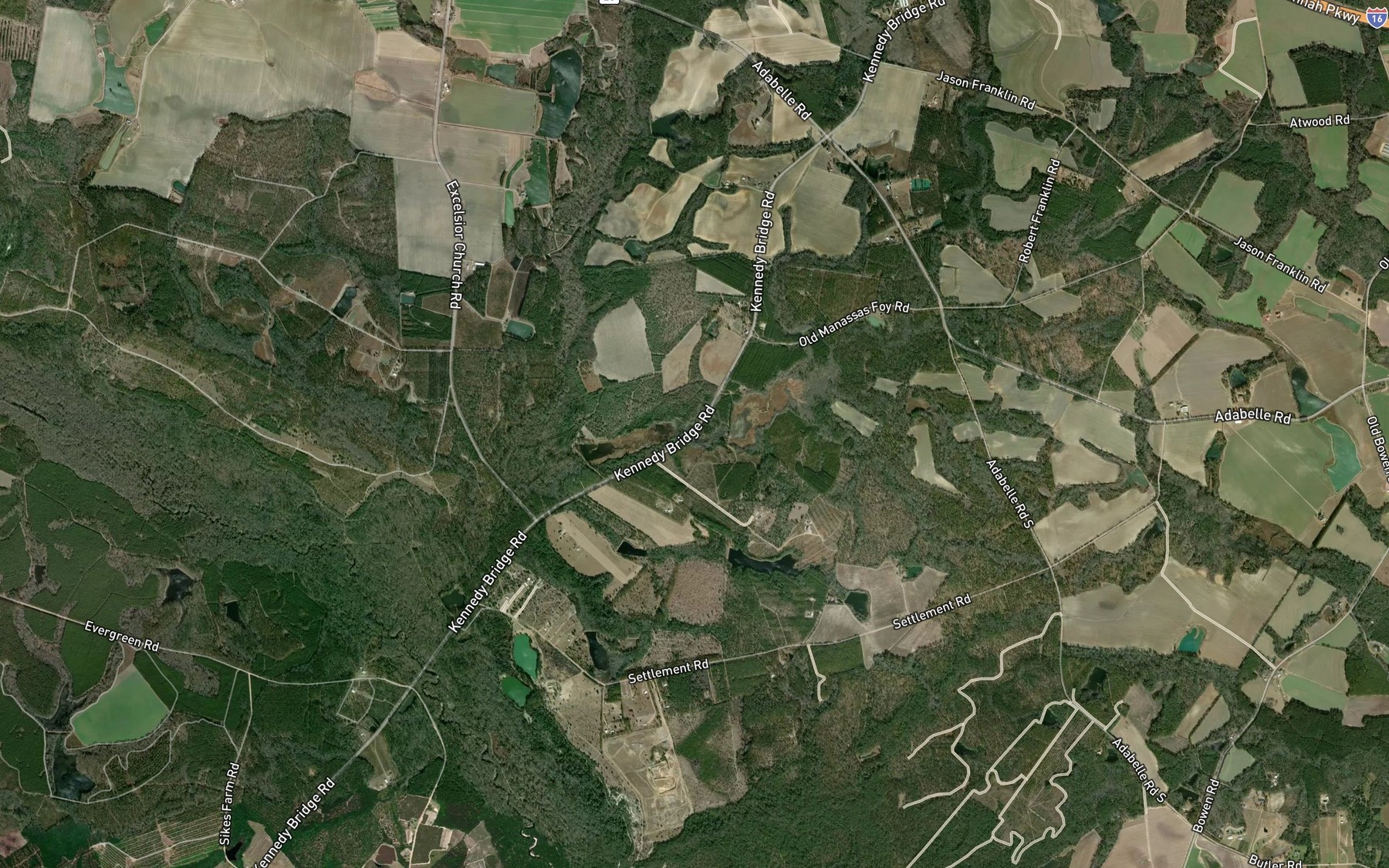 Satellite map of the Cliff Pond
