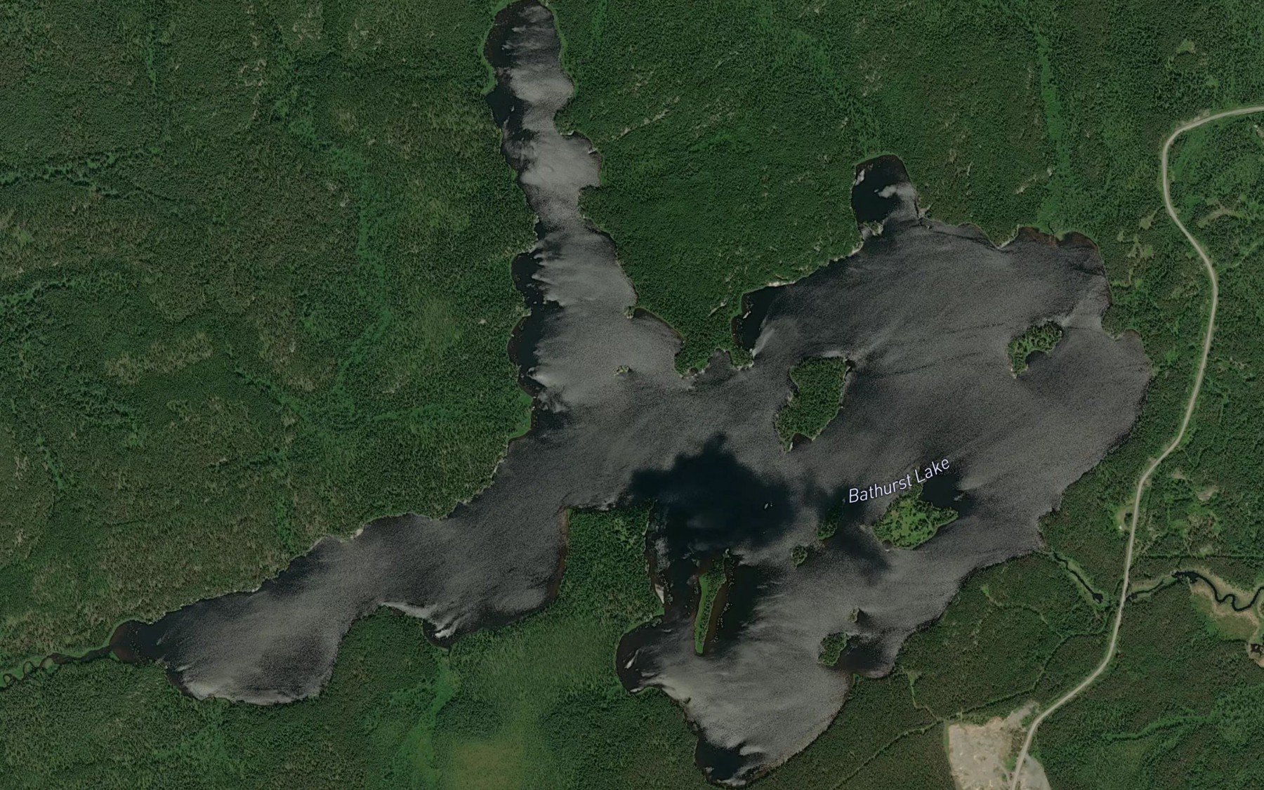 Satellite map of the Bathurst Lake