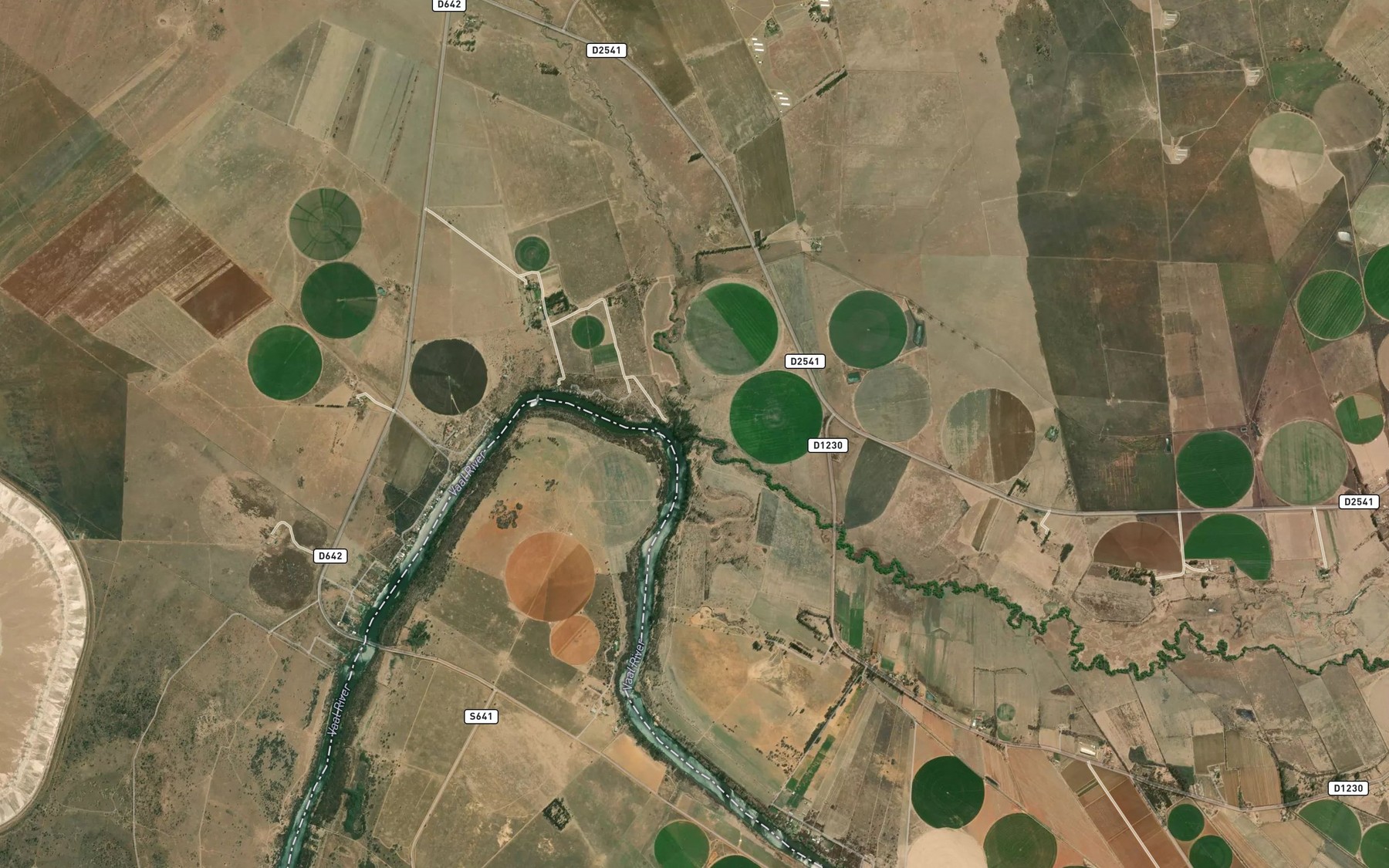 Satellite map of the Mooirivier