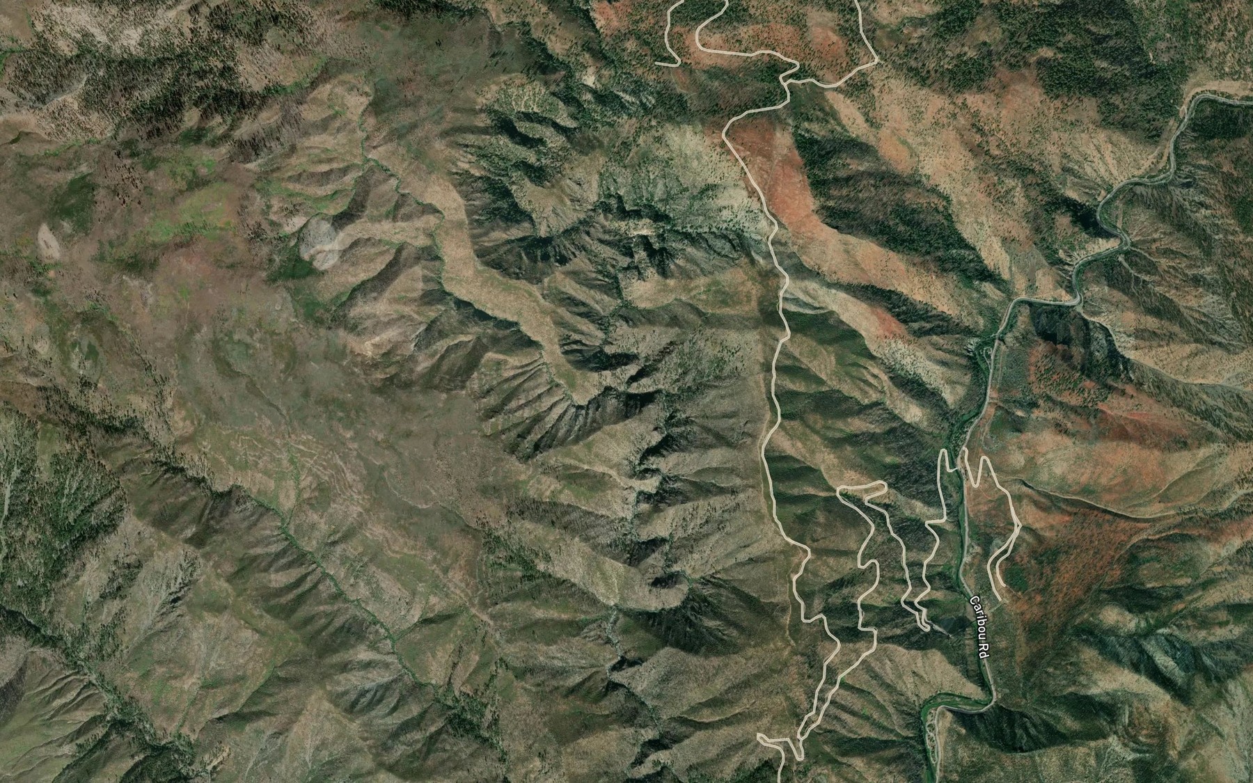 Satellite map of the Squirrel Creek