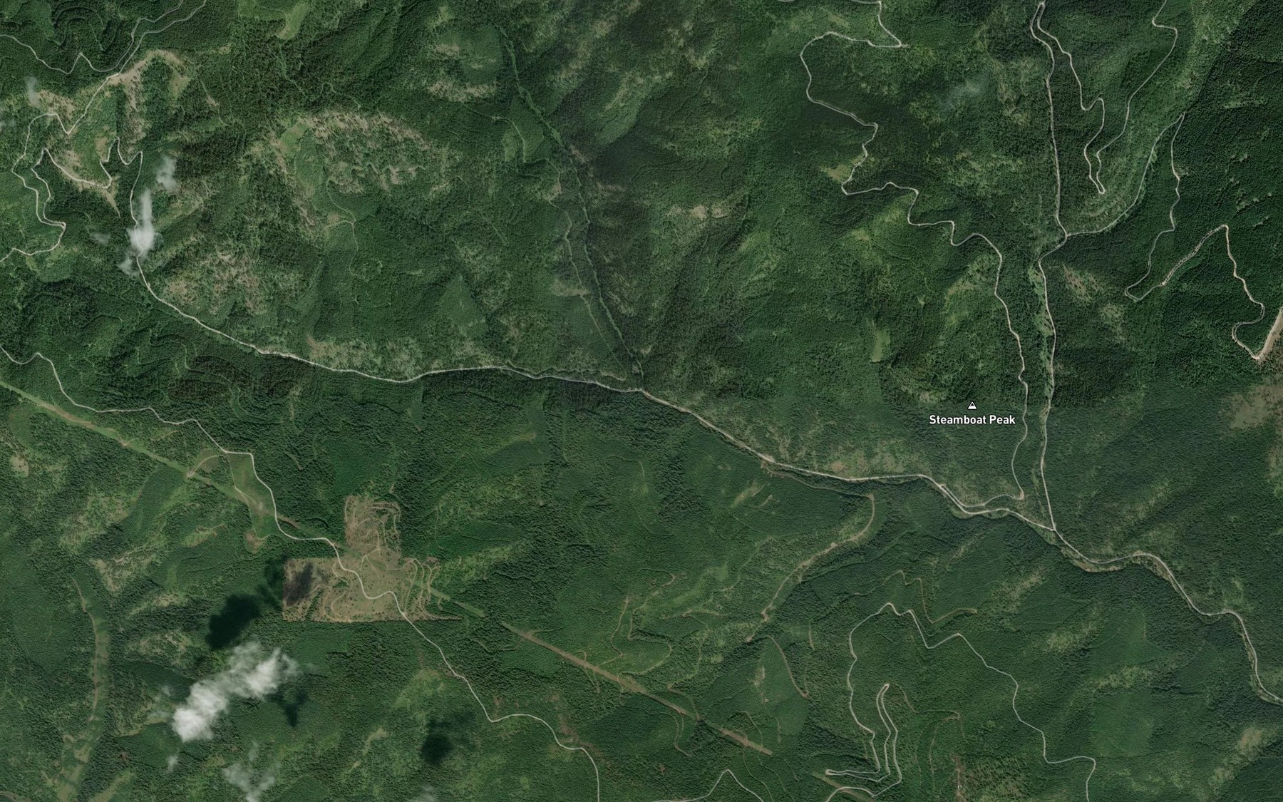 Satellite map of the Comfy Creek