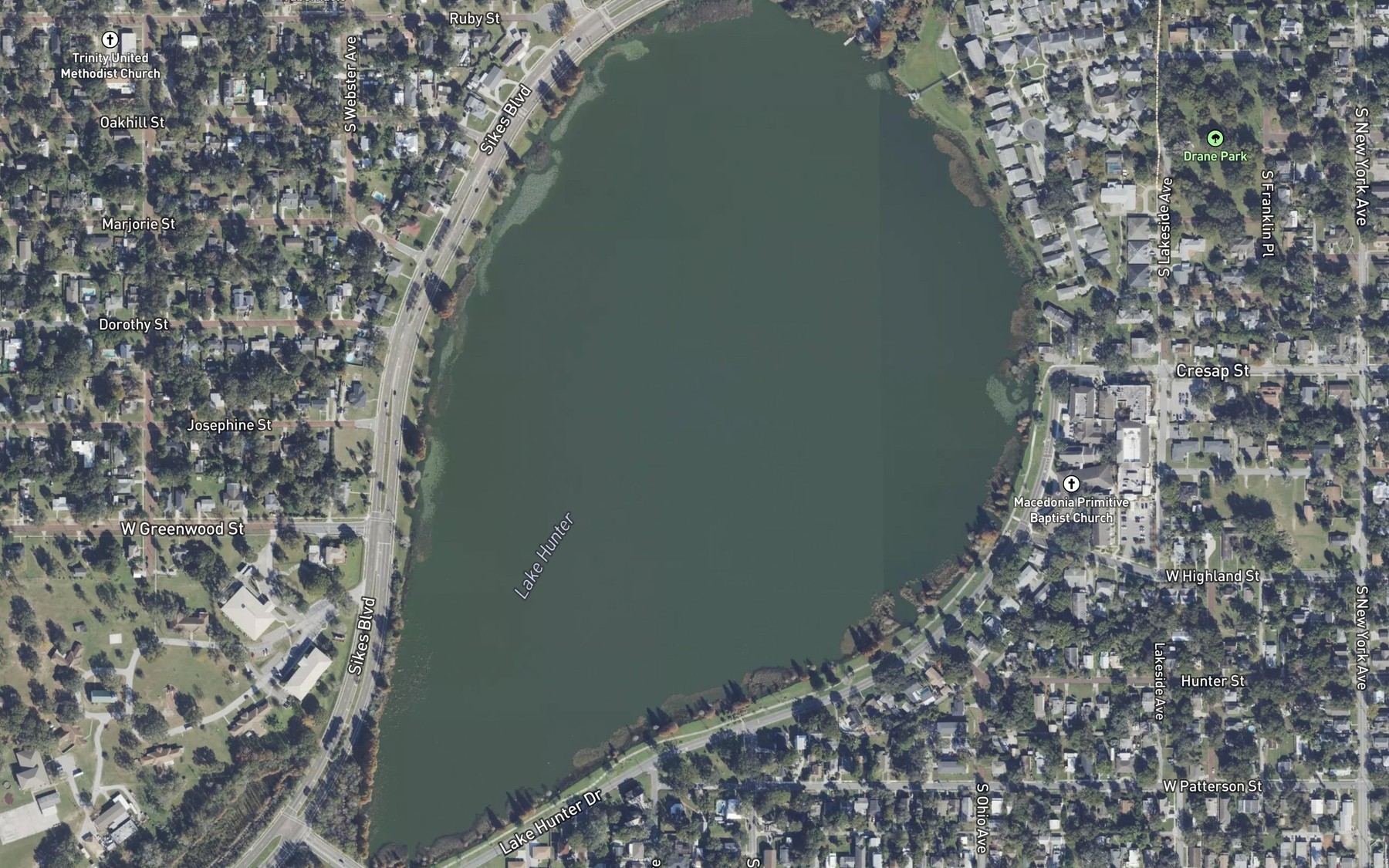 Satellite map of the Lake Hunter