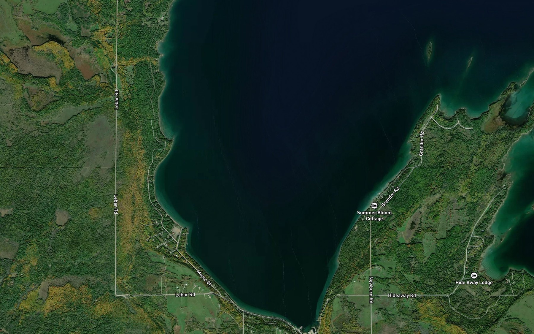 Satellite map of the Mudge Bay