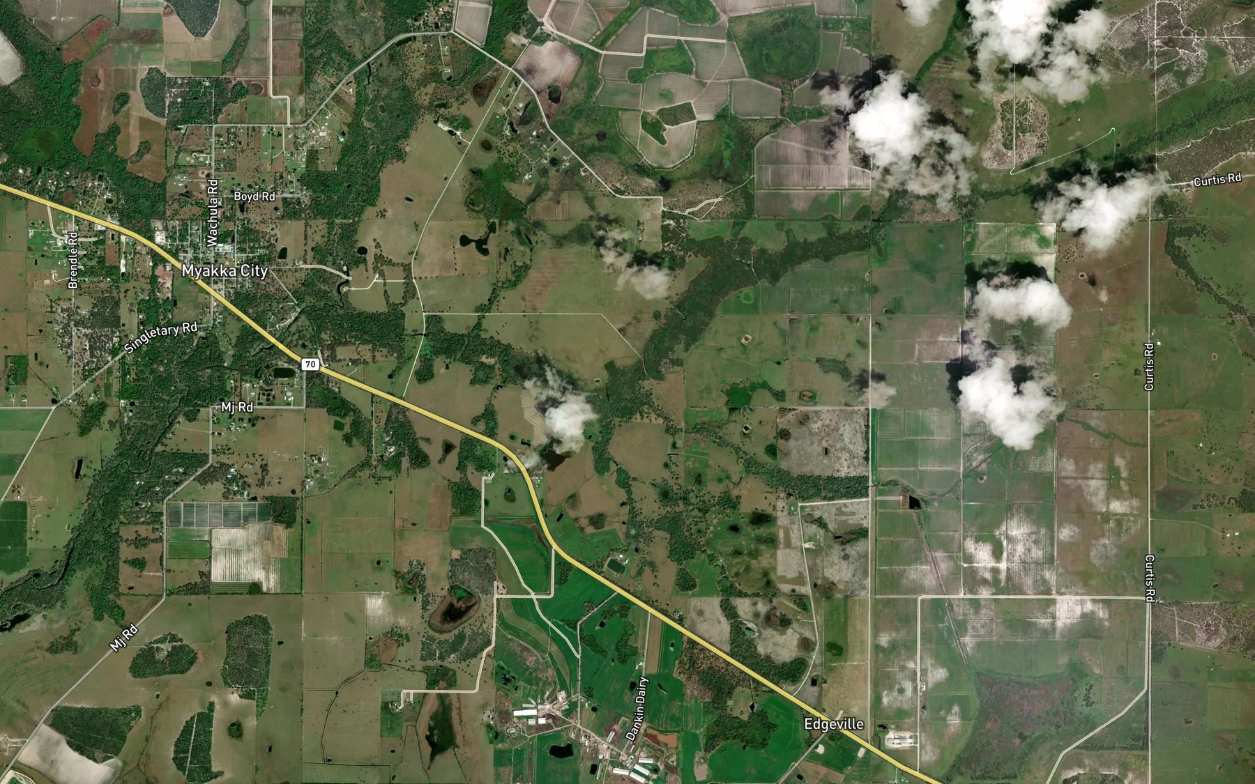 Satellite map of the Sand Branch