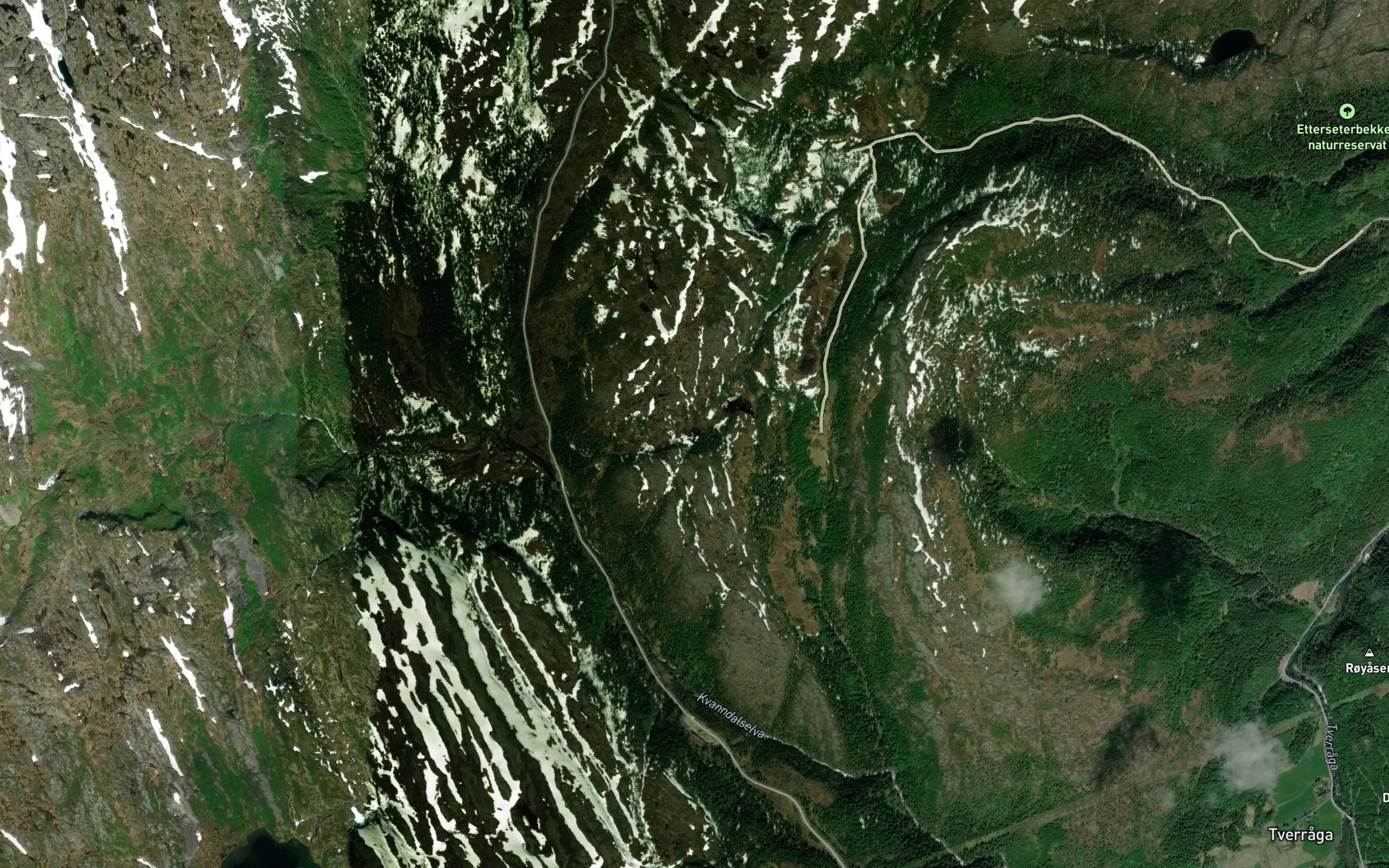 Satellite map of the Tjonna