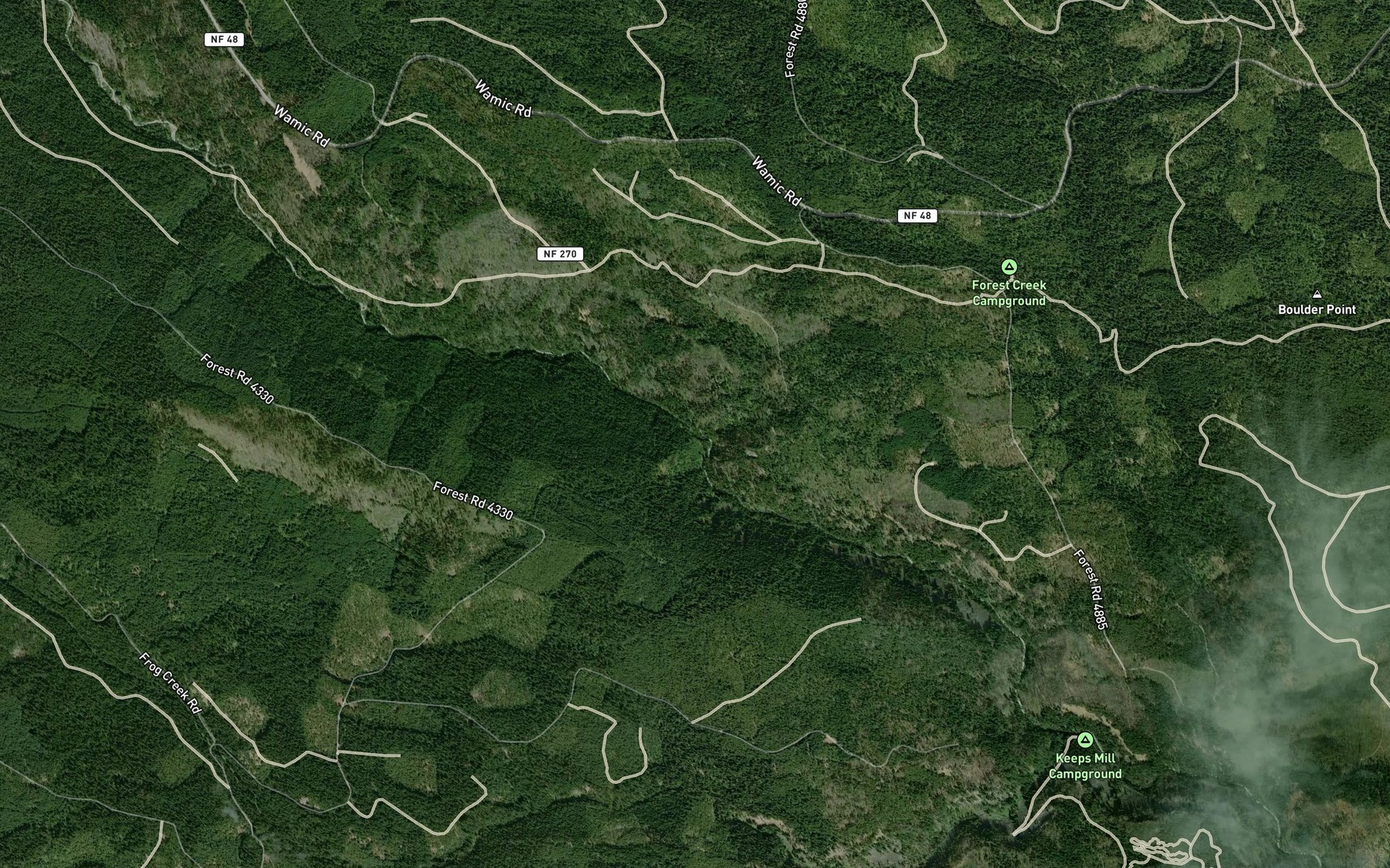 Satellite map of the Deep Creek