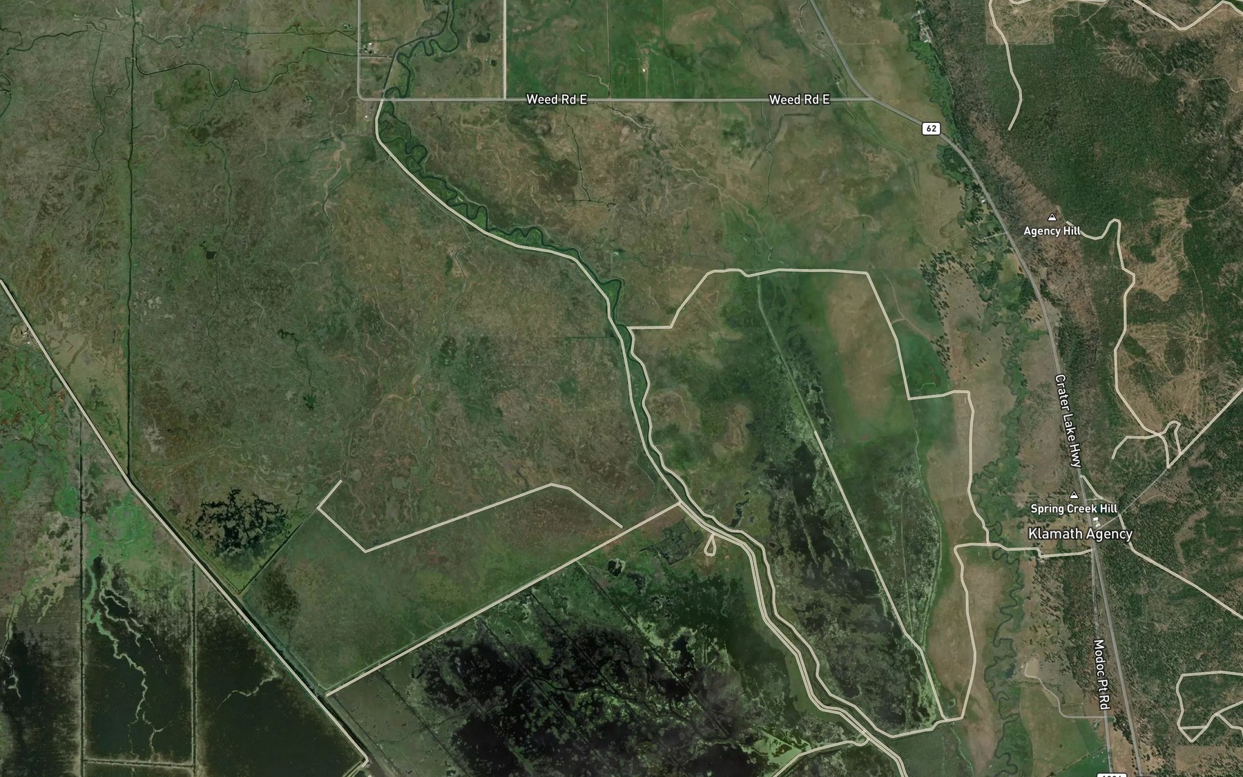 Satellite map of the Wood River Canal