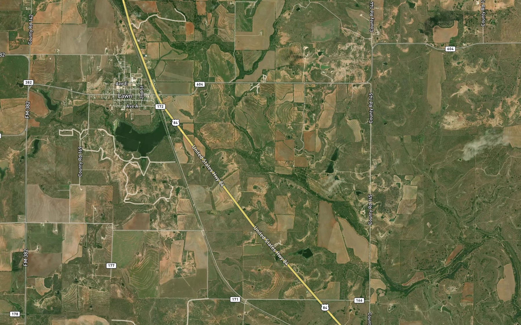 Satellite map of the Red Bank Creek