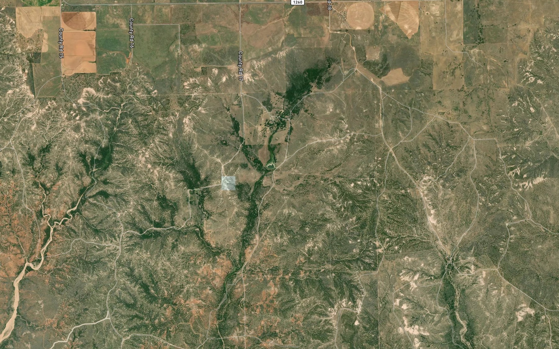 Satellite map of the Bitter Creek Ranch Lake